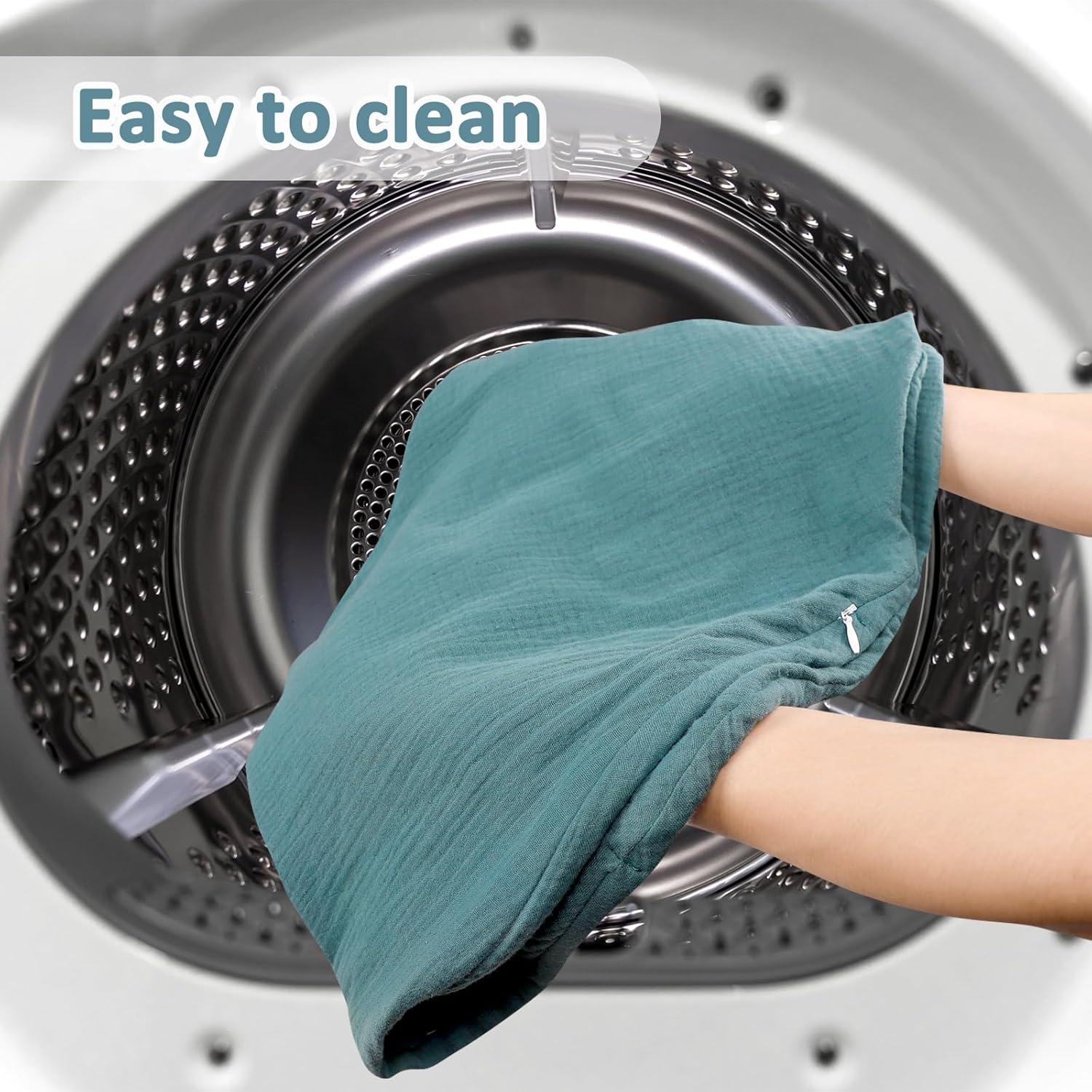 Funda de Almohada de Lactancia Hooyax Algodón Muslin Azul