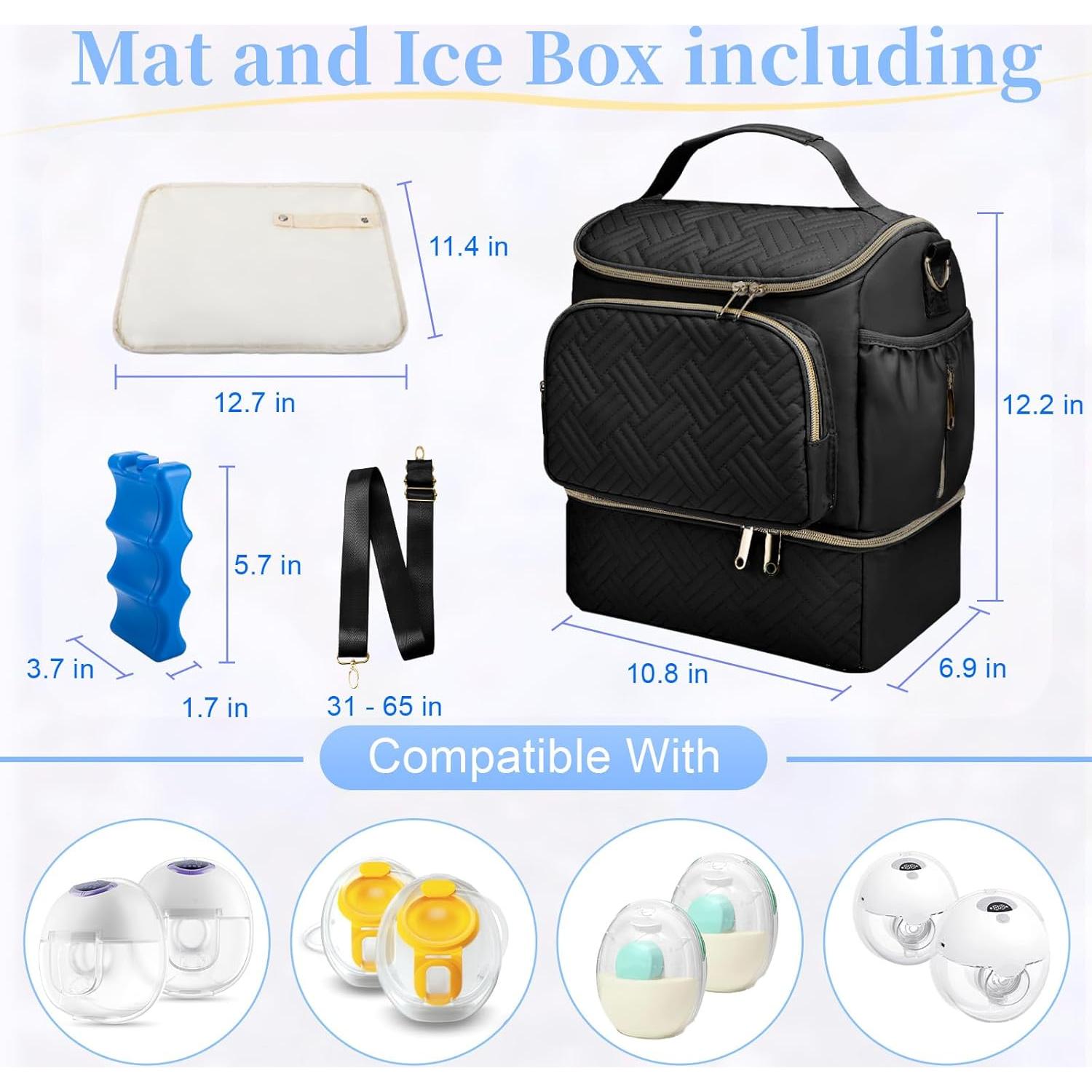 Bolsa Extractora de Leche Materna GDNasist Negra 15L Portátil