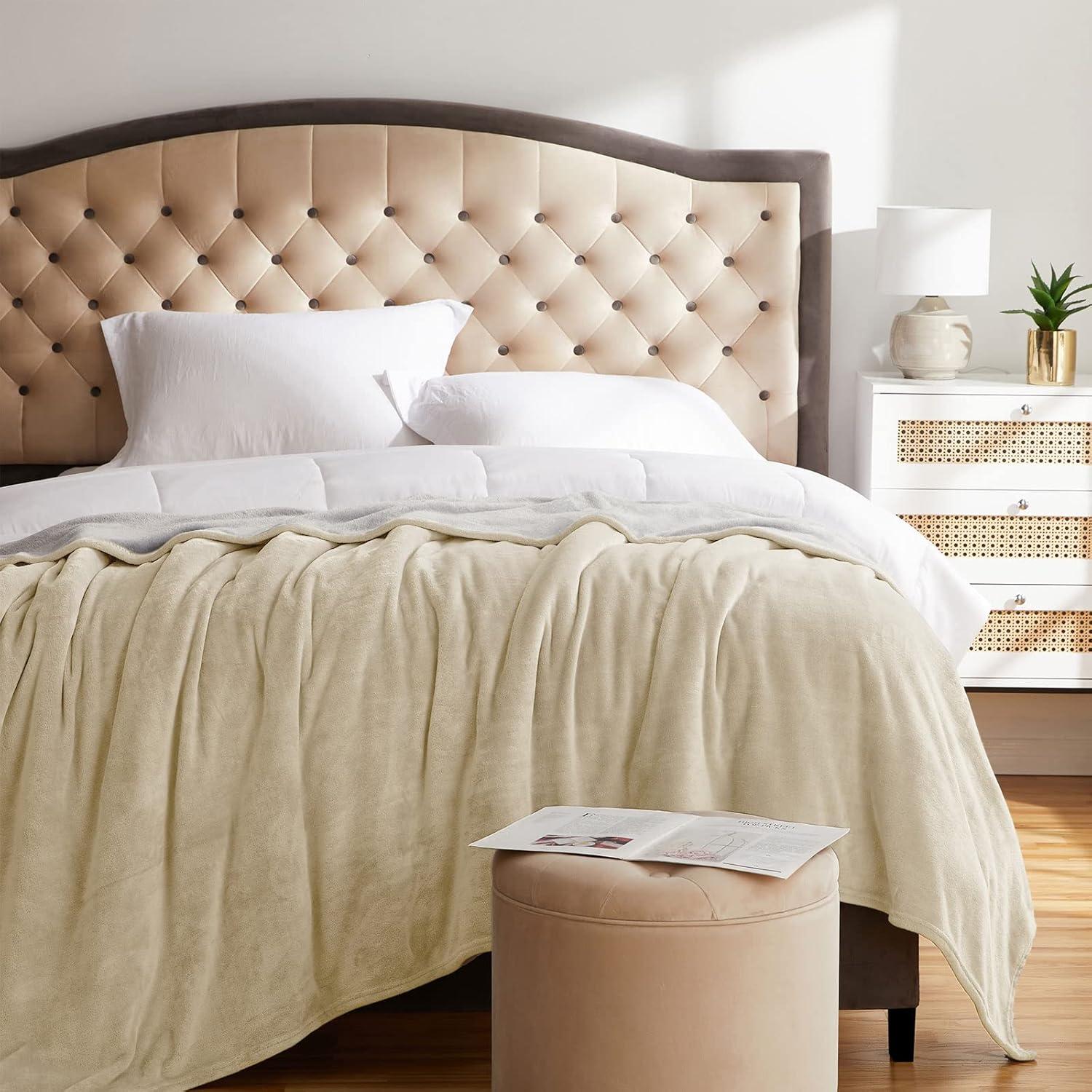 Manta de Lanzamiento KMUSET Beige 127x152 cm Microfibra Suave