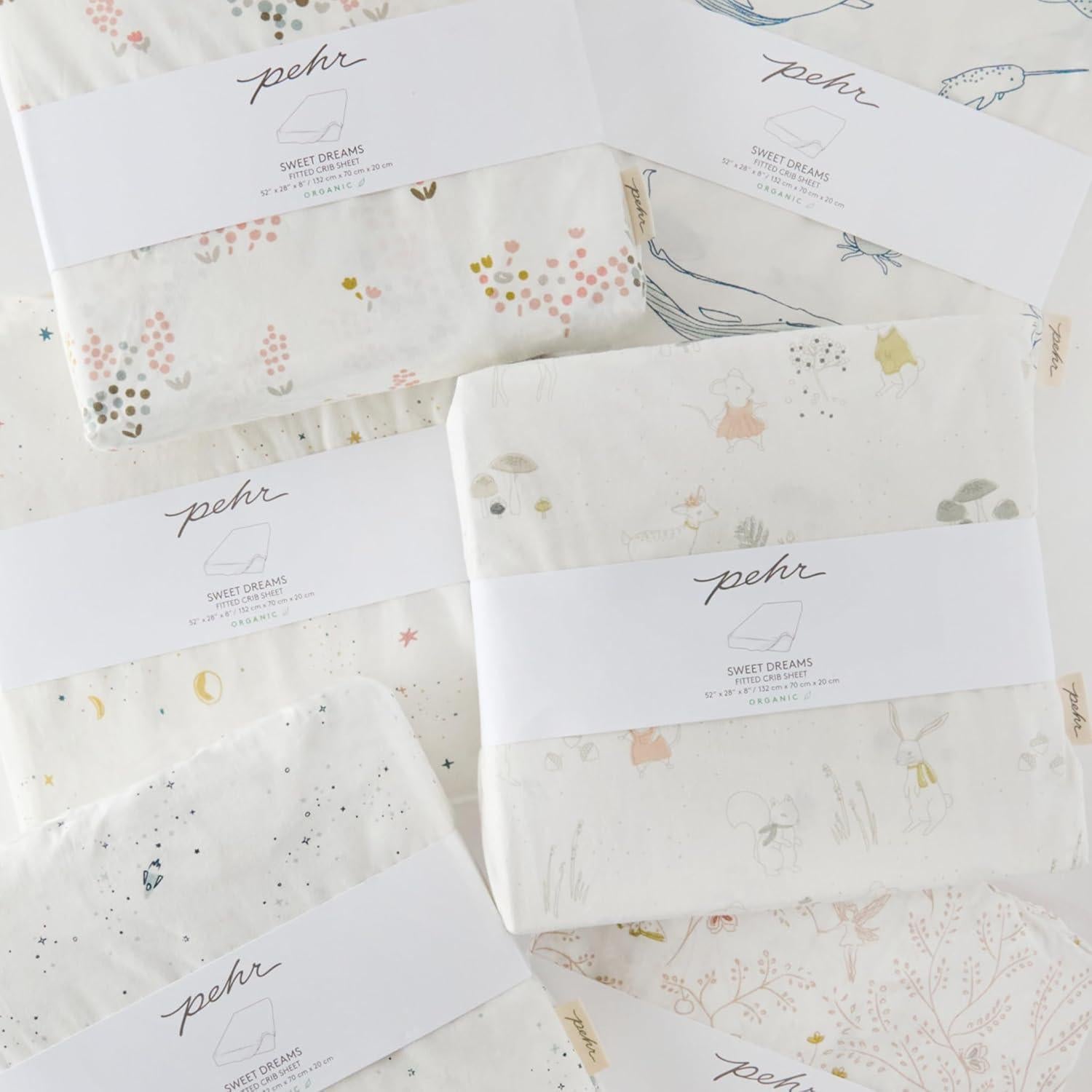 Sábana para Cuna Pehr Vida Acuática 100% Algodón Orgánico