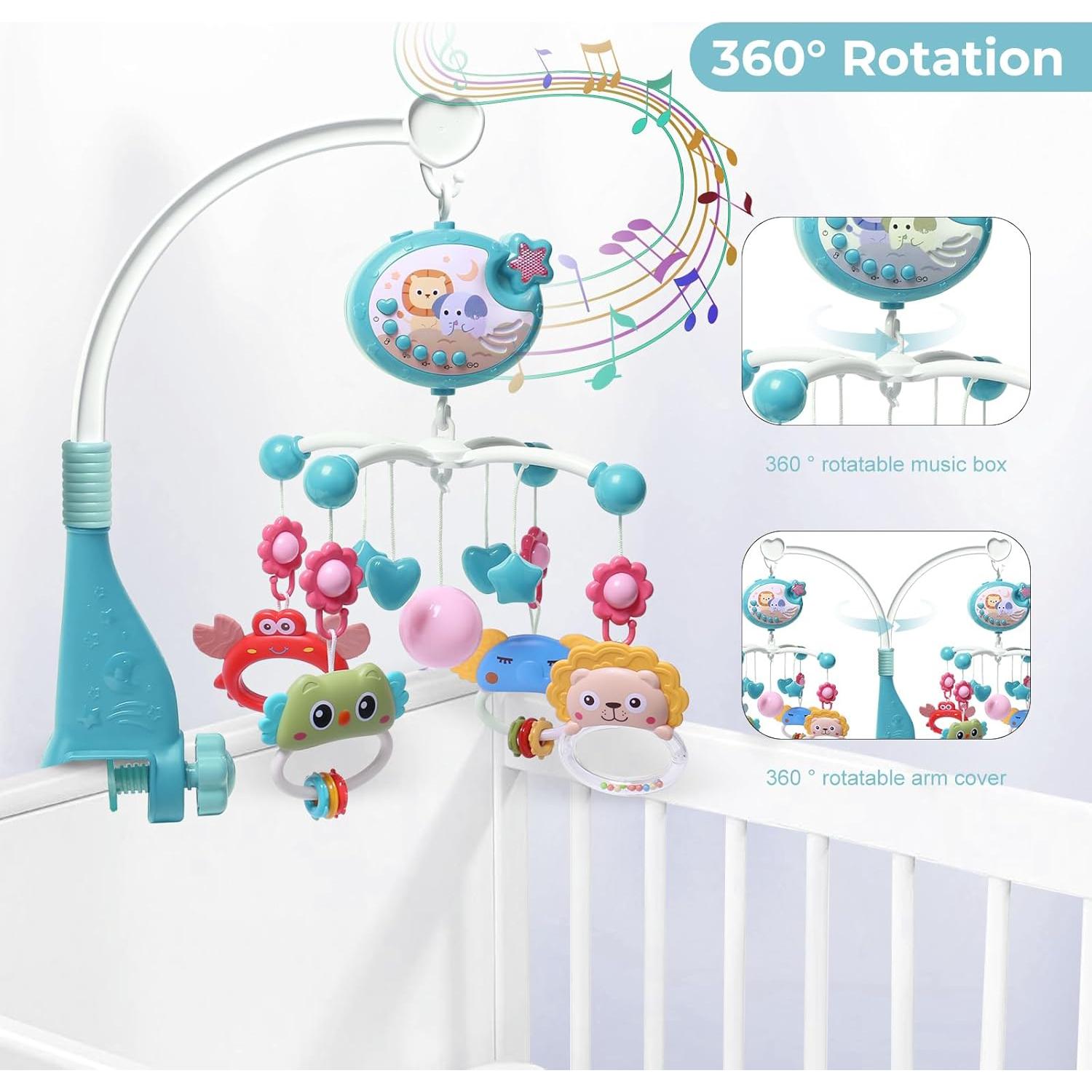 Móvil para Cuna YUNGCHI Azul con Música y Luces