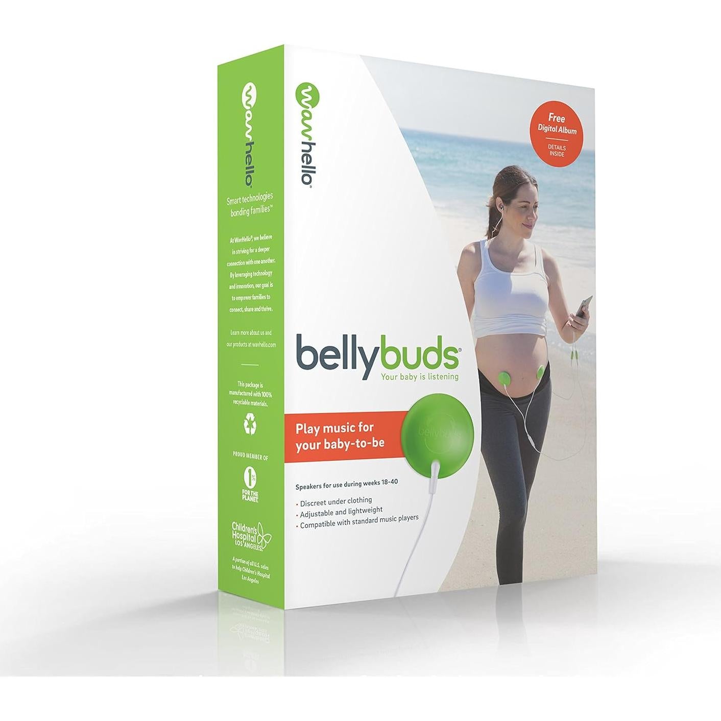 Wavhello BellyBuds Altavoces Prenatales para Embarazo - Verde