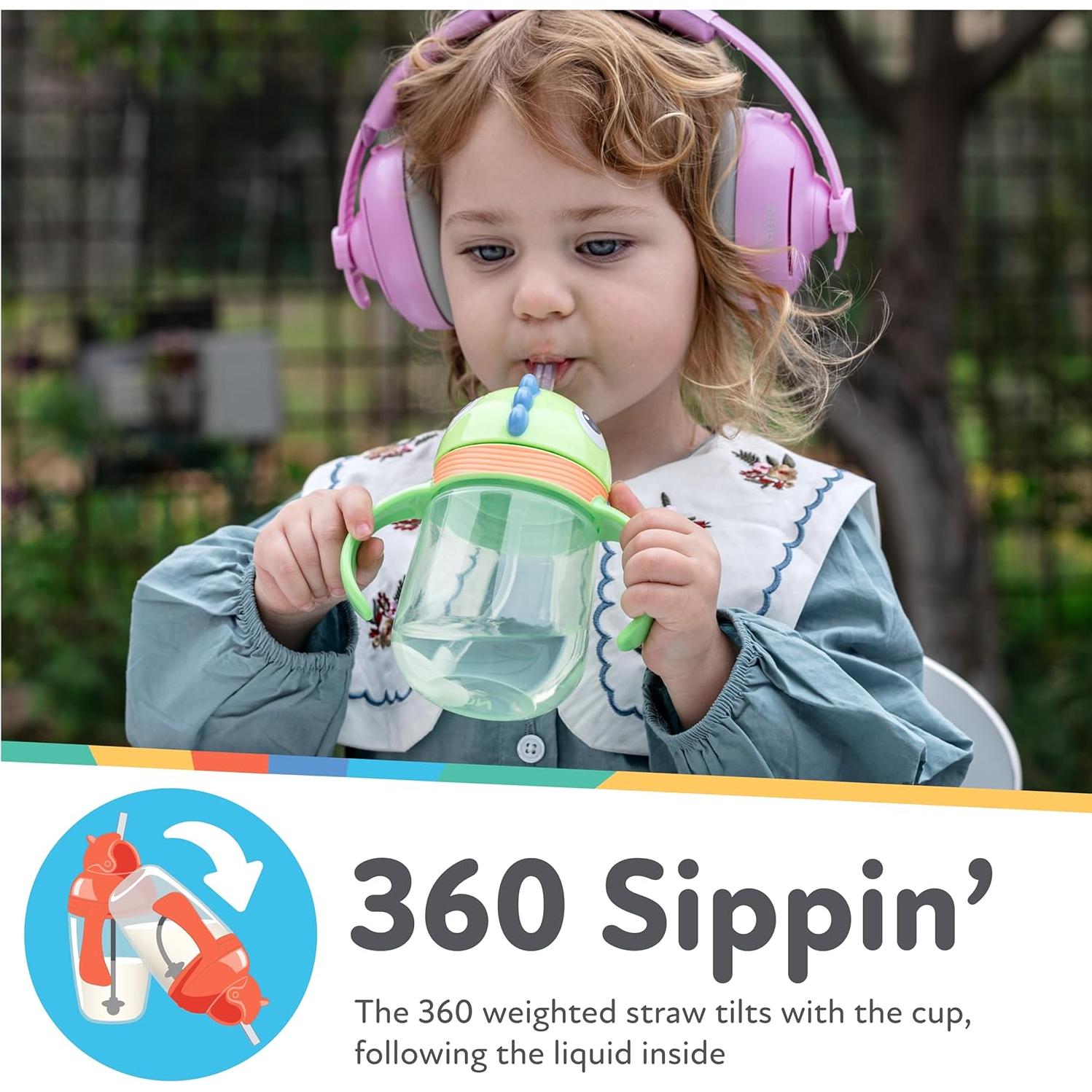 Taza Entrenadora Nuby Clik-It 240 ml Pajita 360° Dino