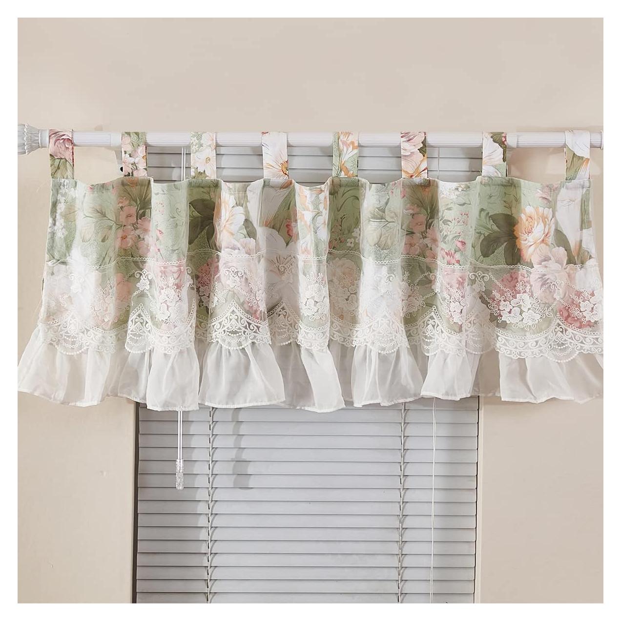 Valance de Cortina Brandream 152.4x40.6 cm Algodón Floral