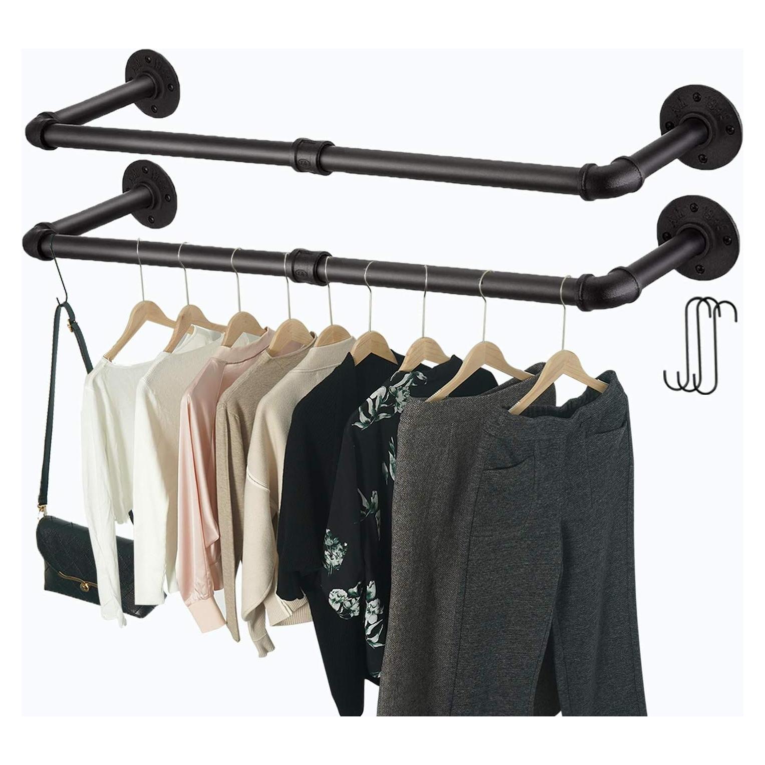 Perchero de pared Crehomfy industrial 91.44 cm 3 ganchos S negro