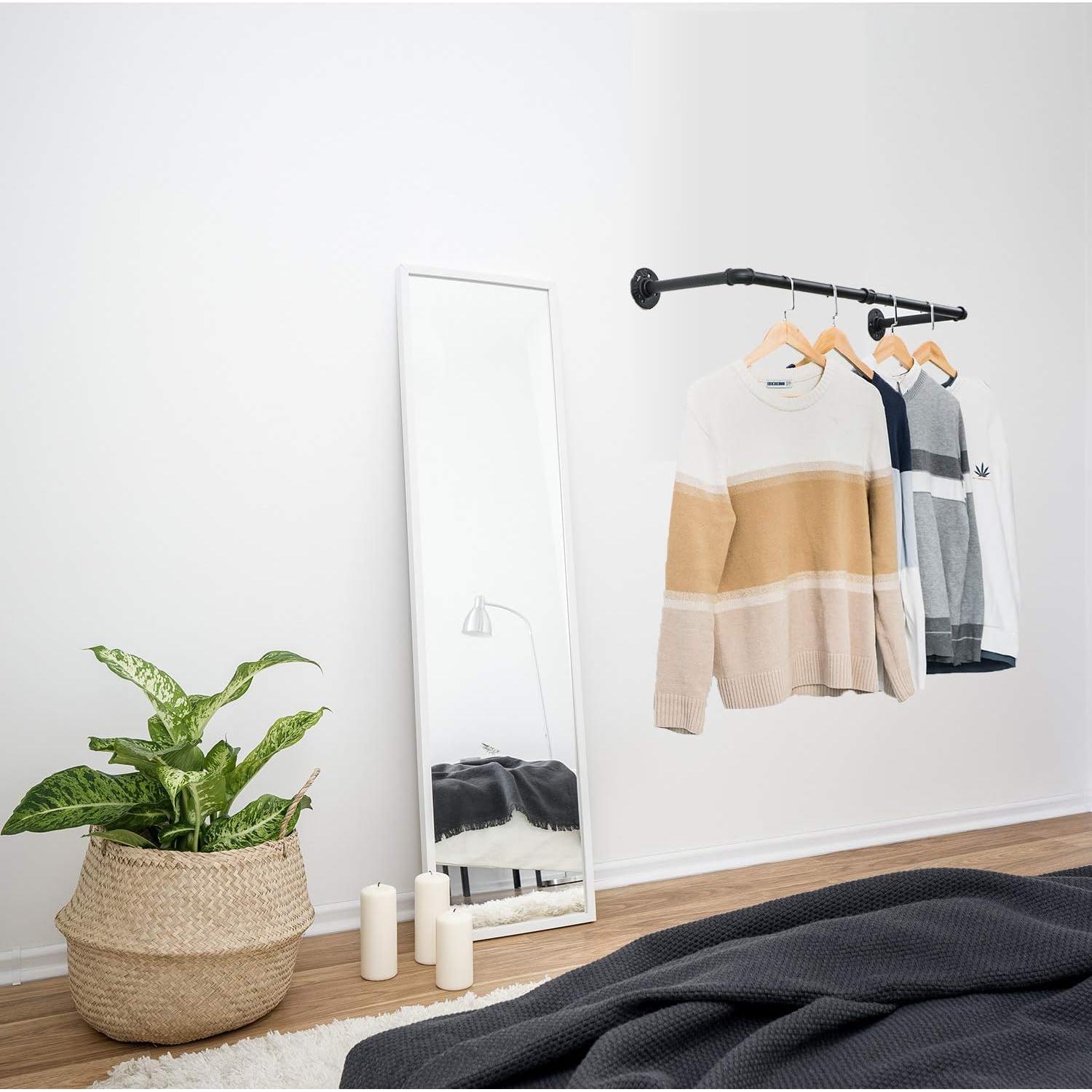 Perchero de pared Crehomfy industrial 91.44 cm 3 ganchos S negro