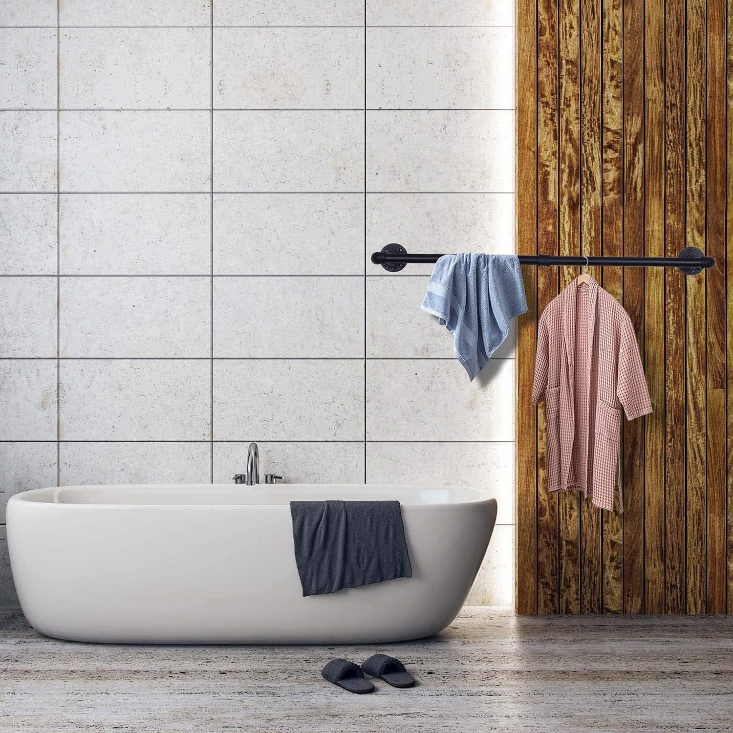 Perchero de pared Crehomfy industrial 91.44 cm 3 ganchos S negro