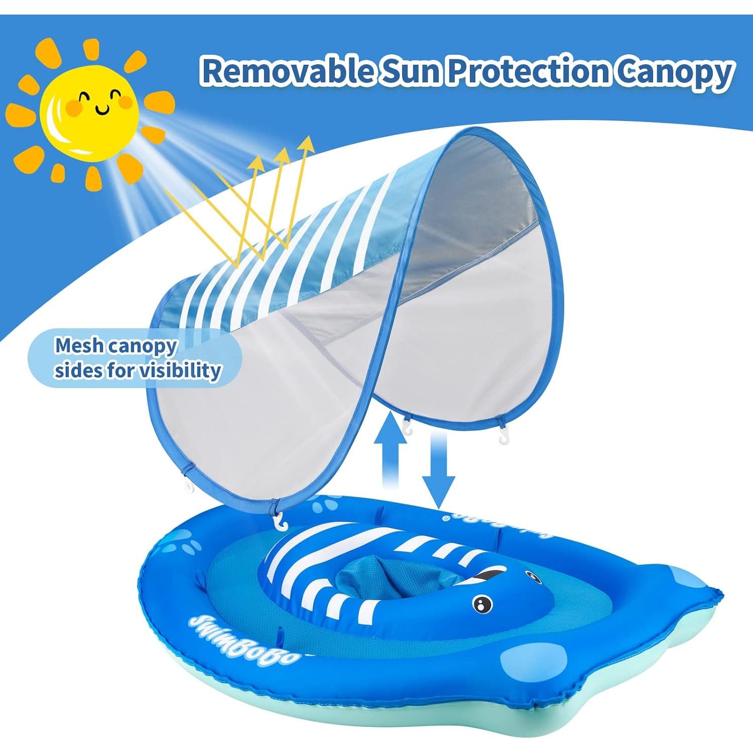 Flotador de piscina para bebés Swimbobo K7706 con toldo UPF 50