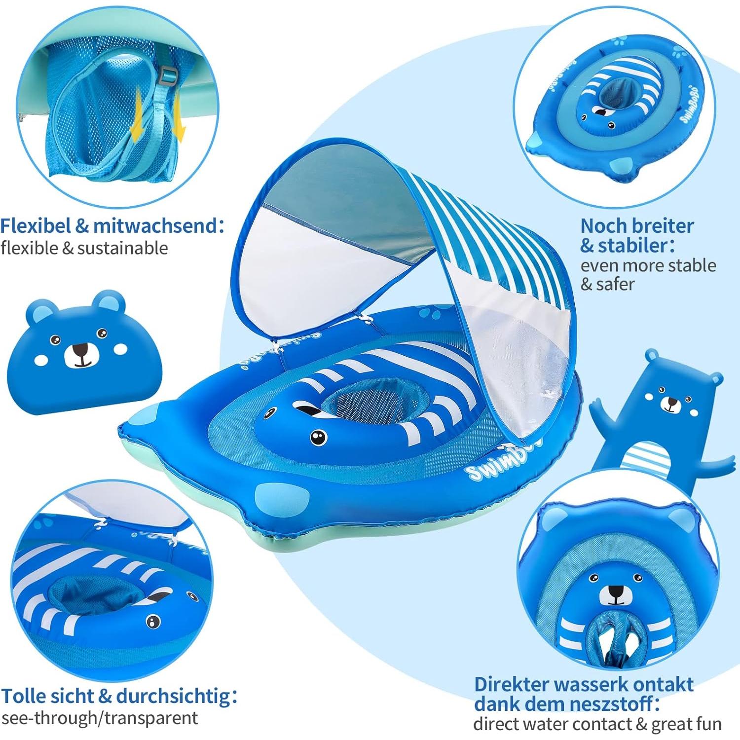 Flotador de piscina para bebés Swimbobo K7706 con toldo UPF 50