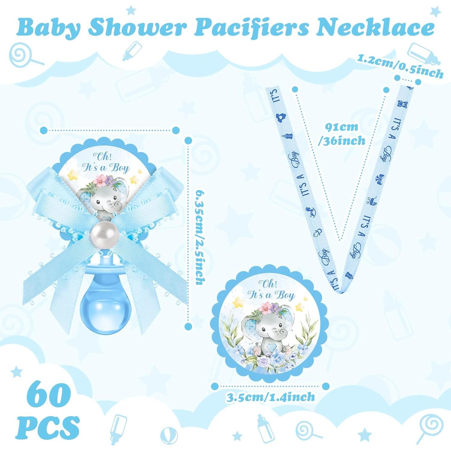 Collares de Chupete Remuuly 60 Pcs Elefante Baby Shower