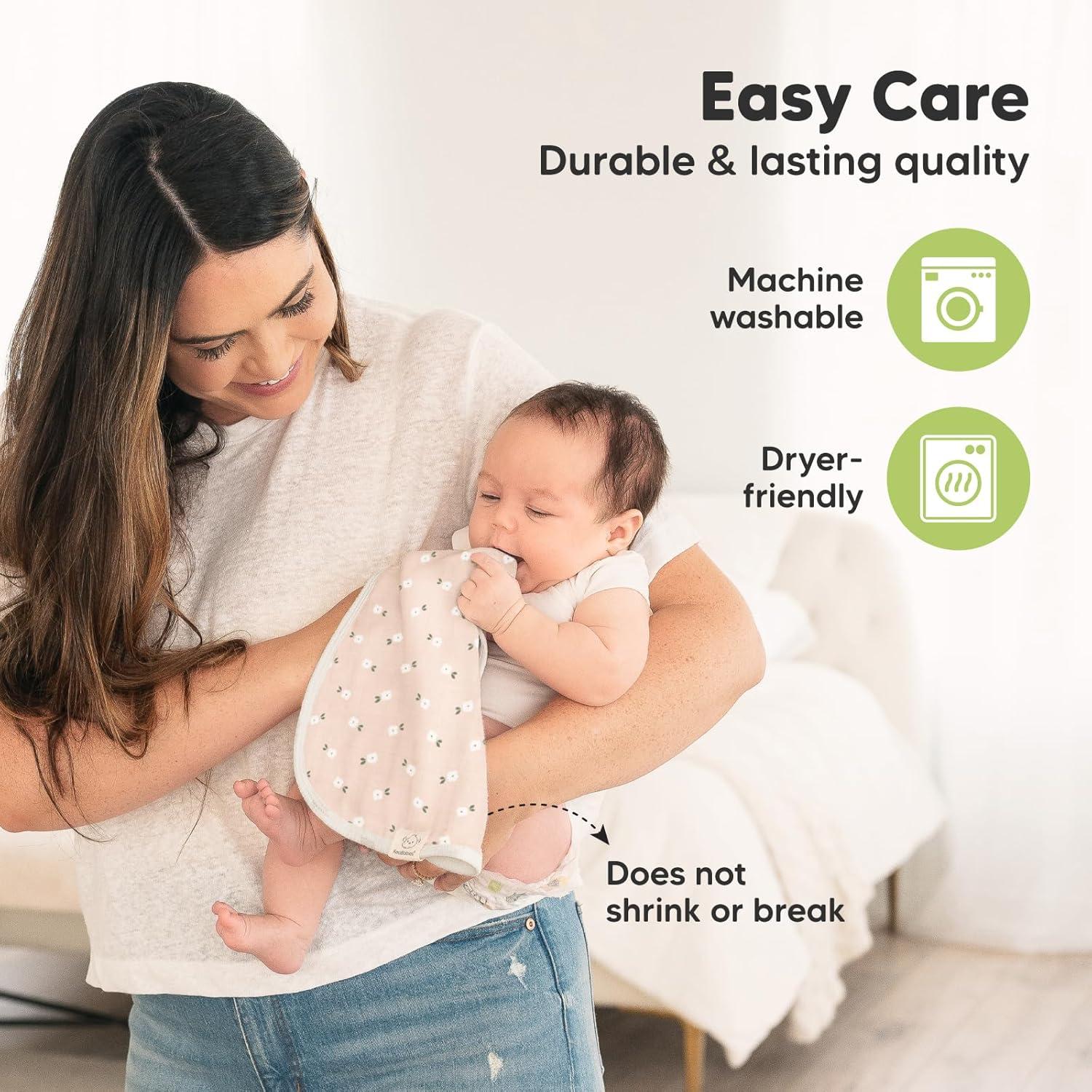 Paquete de 5 Paños de Eructar KeaBabies - 8 Capas Absorbentes