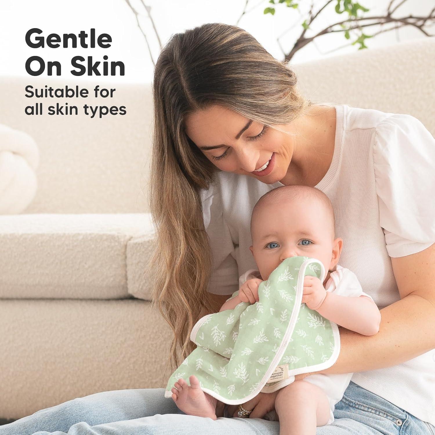 Paquete de 5 Paños de Eructar KeaBabies - 8 Capas Absorbentes