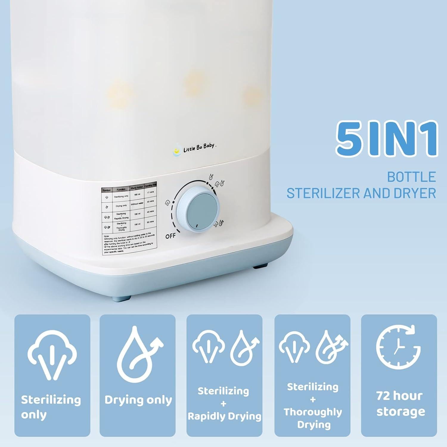 Vaporera y Secadora Eléctrica Little Bo Baby 5 en 1 2.42 kg