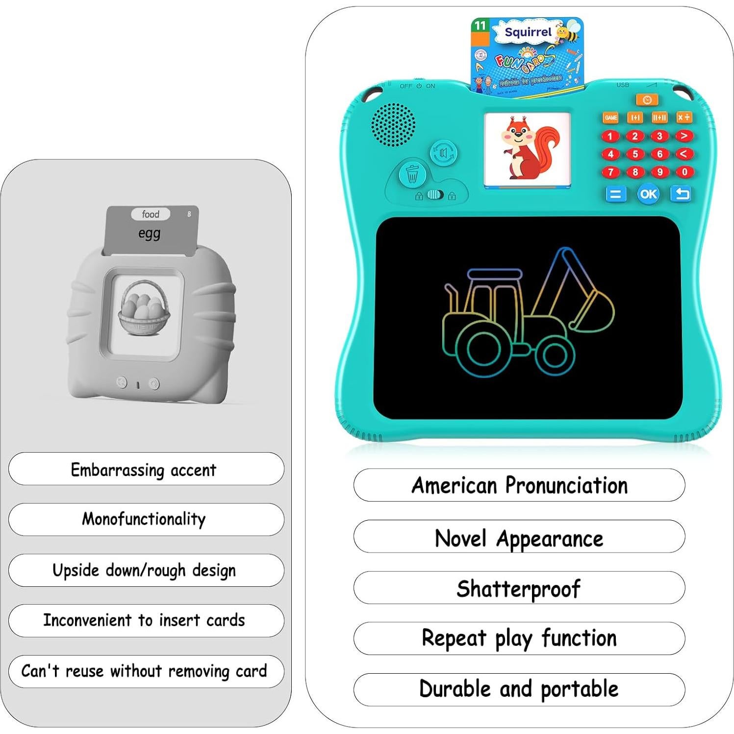 EASEGMER Juguete Educativo 3 en 1 para Niños 0.57 kg