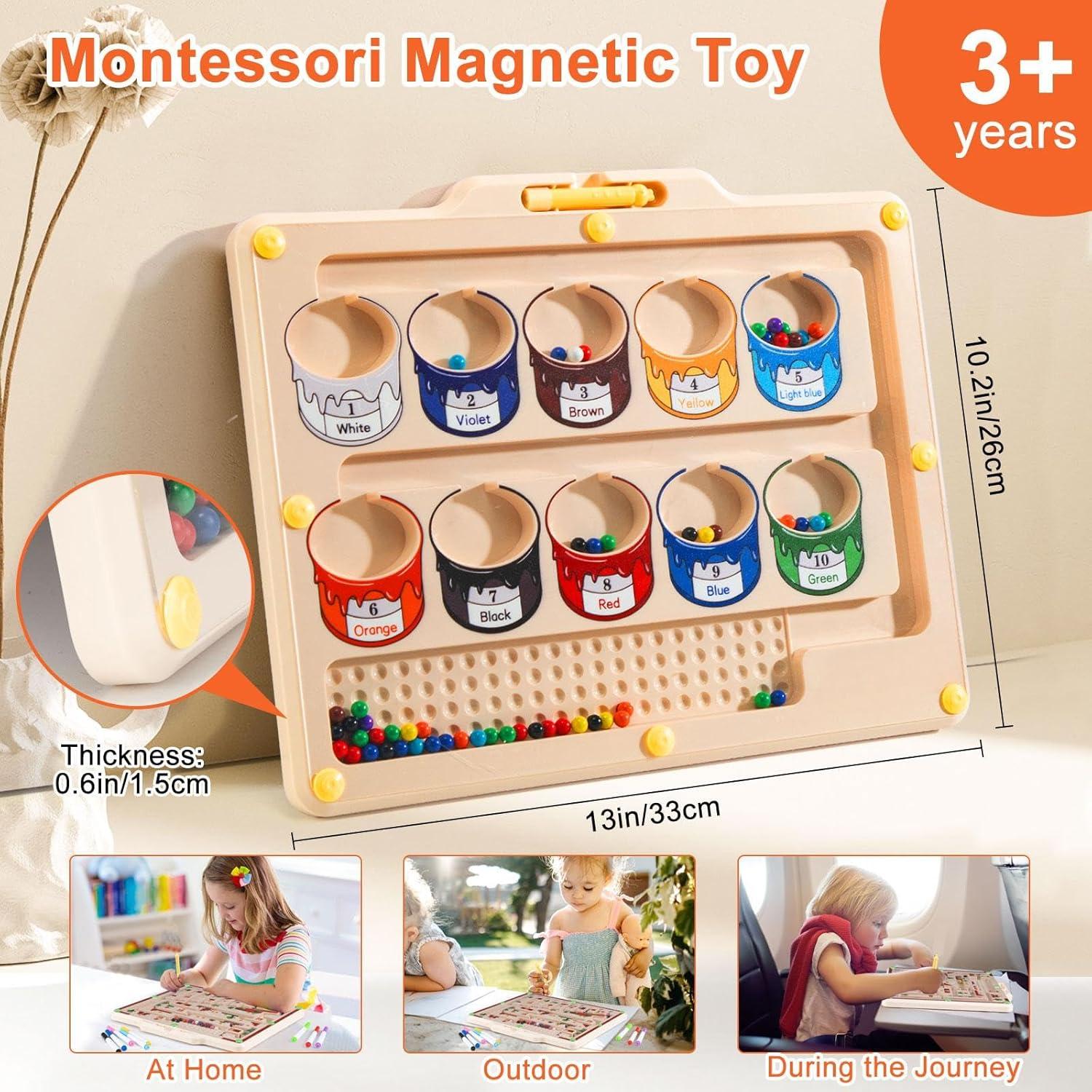 Laberinto Magnético Montessori Ruizhibao 2-en-1 para Niños 3-5 Años