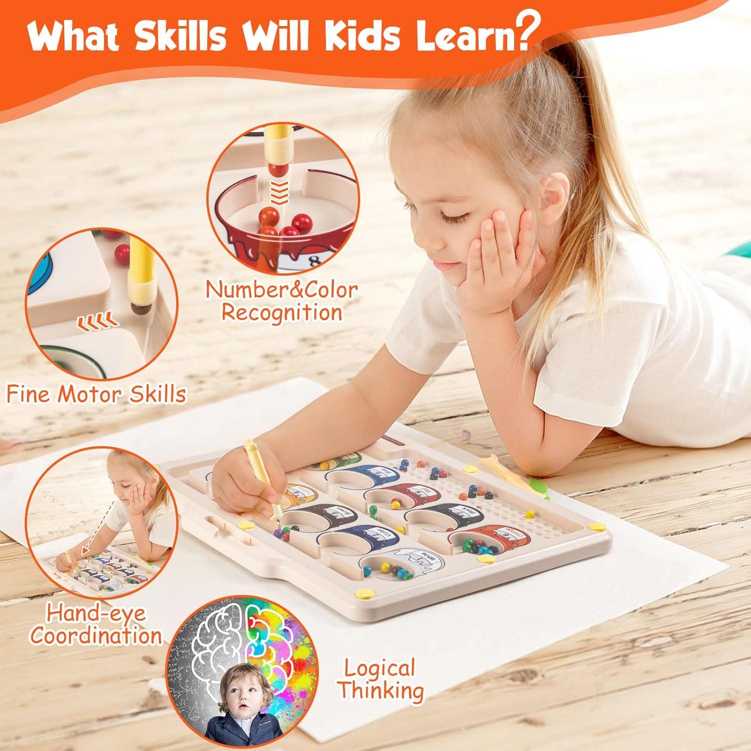 Laberinto Magnético Montessori Ruizhibao 2-en-1 para Niños 3-5 Años