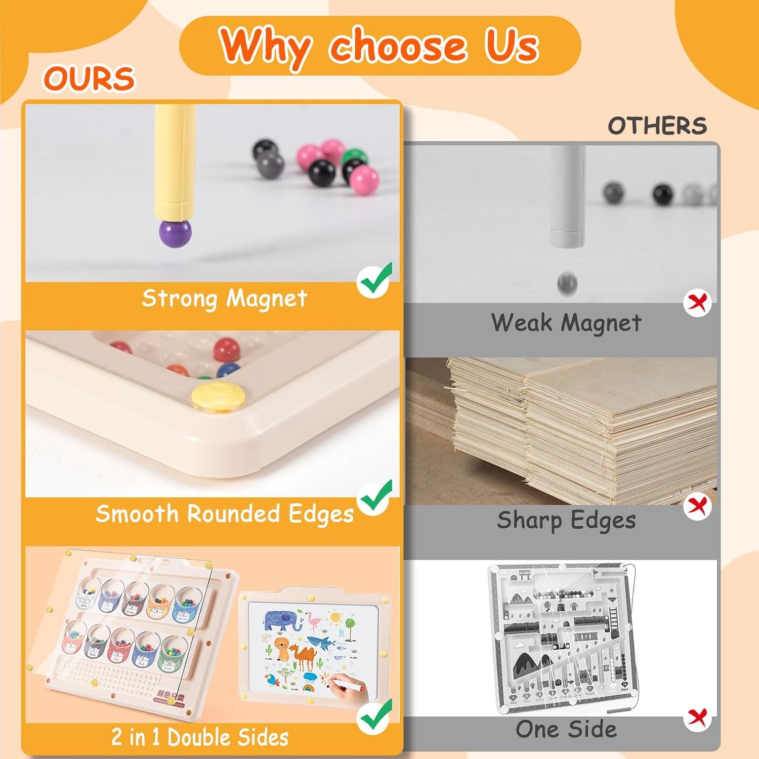 Laberinto Magnético Montessori Ruizhibao 2-en-1 para Niños 3-5 Años