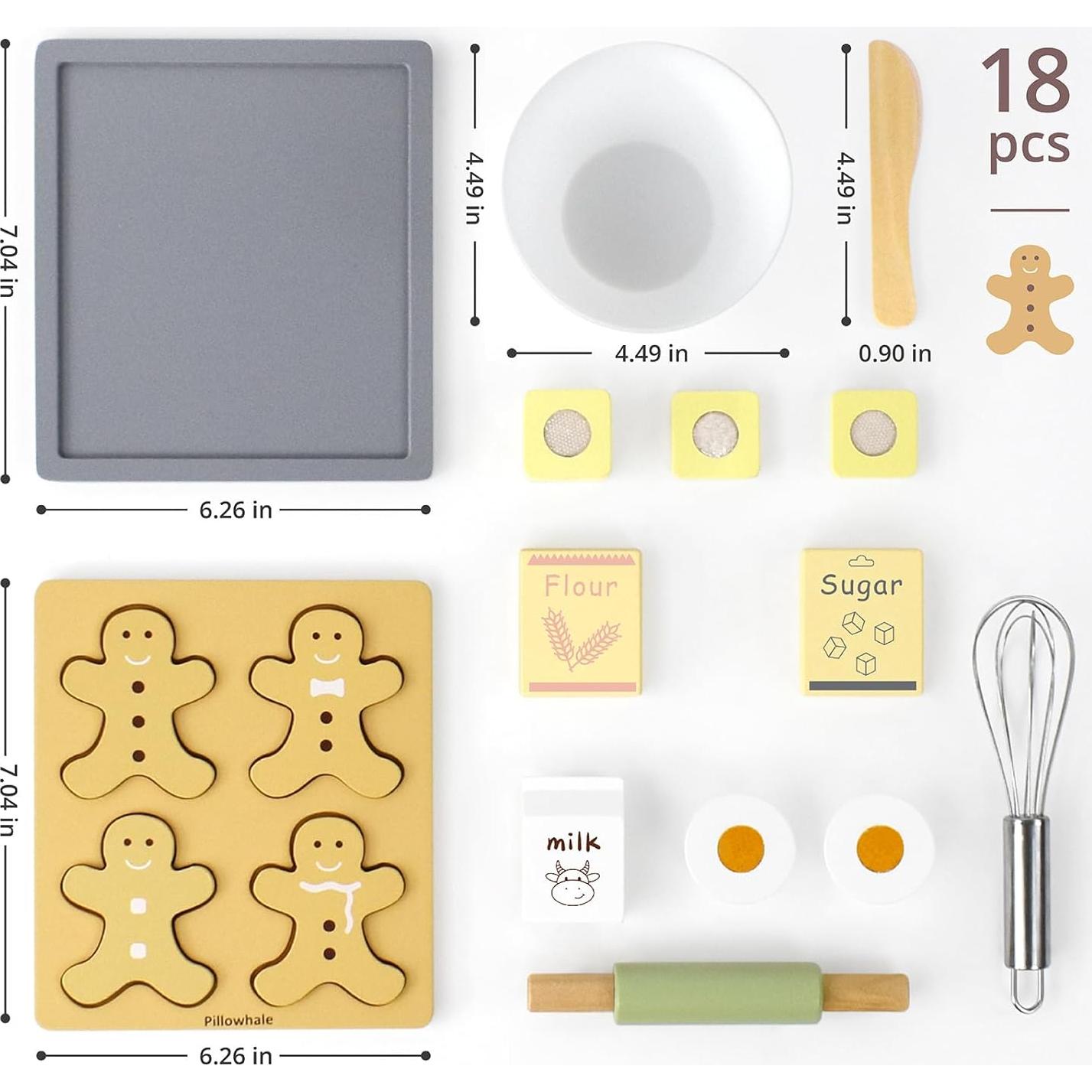 Juego de Hornear Galletas de Jengibre Pillowhale - 18 Piezas