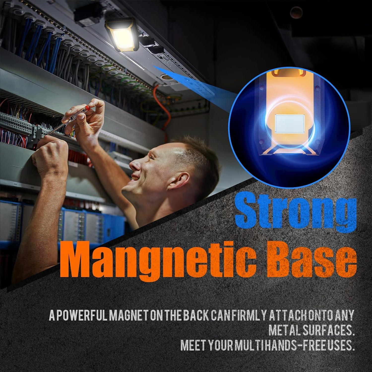 Luz de Trabajo LED WARSUN 40W 1500 Lúmenes Recargable Amarillo