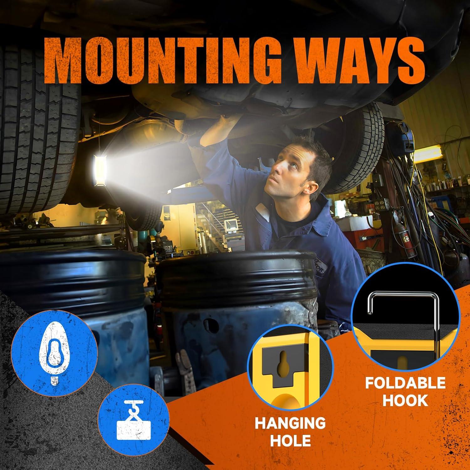 Luz de Trabajo LED WARSUN 40W 1500 Lúmenes Recargable Amarillo