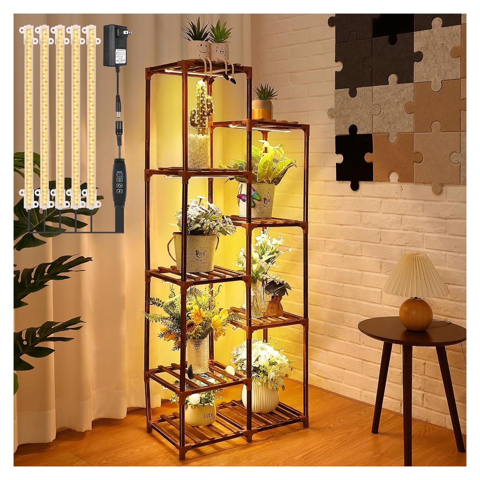 Soporte para Plantas Feekoon 9 Niveles con Luz LED Crecimiento