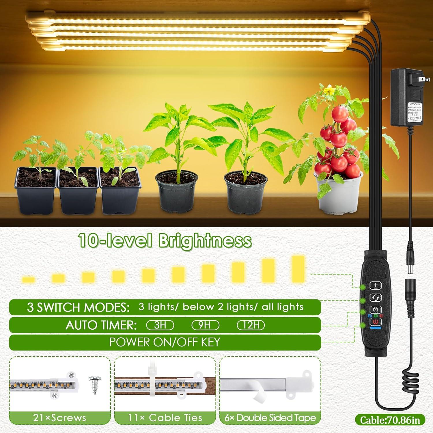Soporte para Plantas Feekoon 9 Niveles con Luz LED Crecimiento