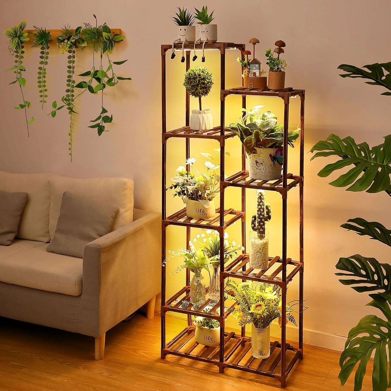 Soporte para Plantas Feekoon 9 Niveles con Luz LED Crecimiento