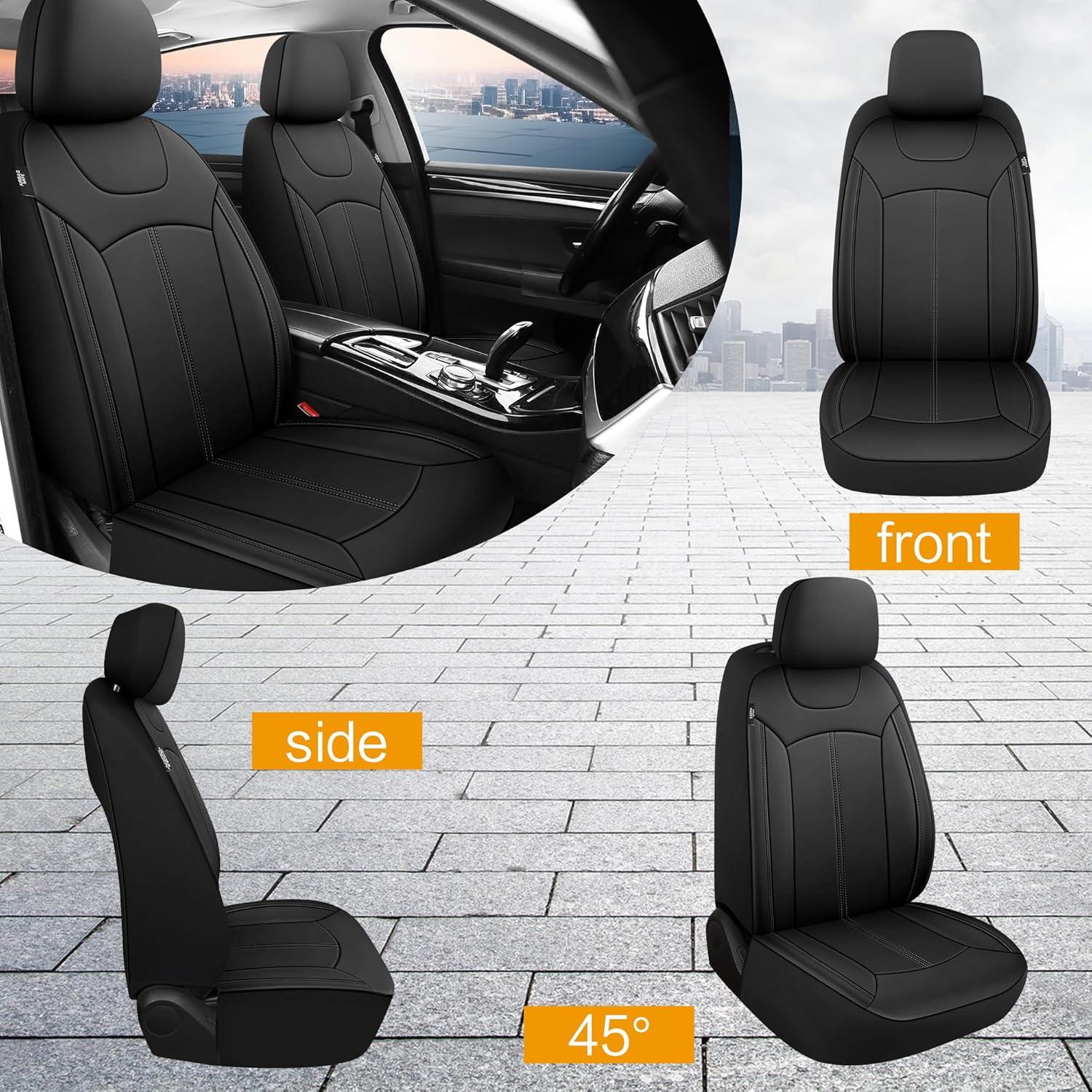 Cubiertas de Asientos de Coche de Cuero Premium Pariiaotin - Negro