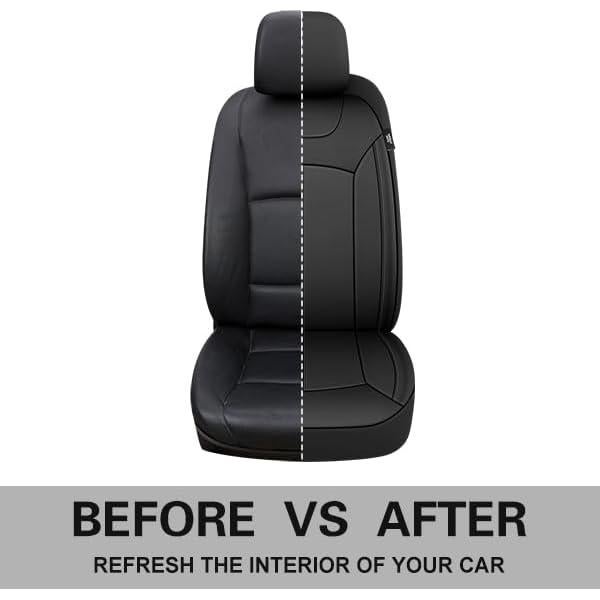 Cubiertas de Asientos de Coche de Cuero Premium Pariiaotin - Negro