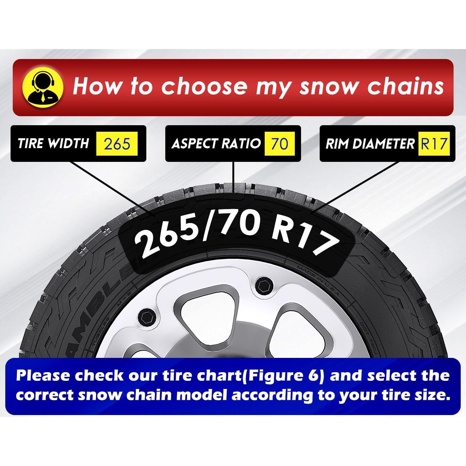 Cadenas de Nieve AUVEBY HYR-S para SUV y Camionetas - Juego de 2