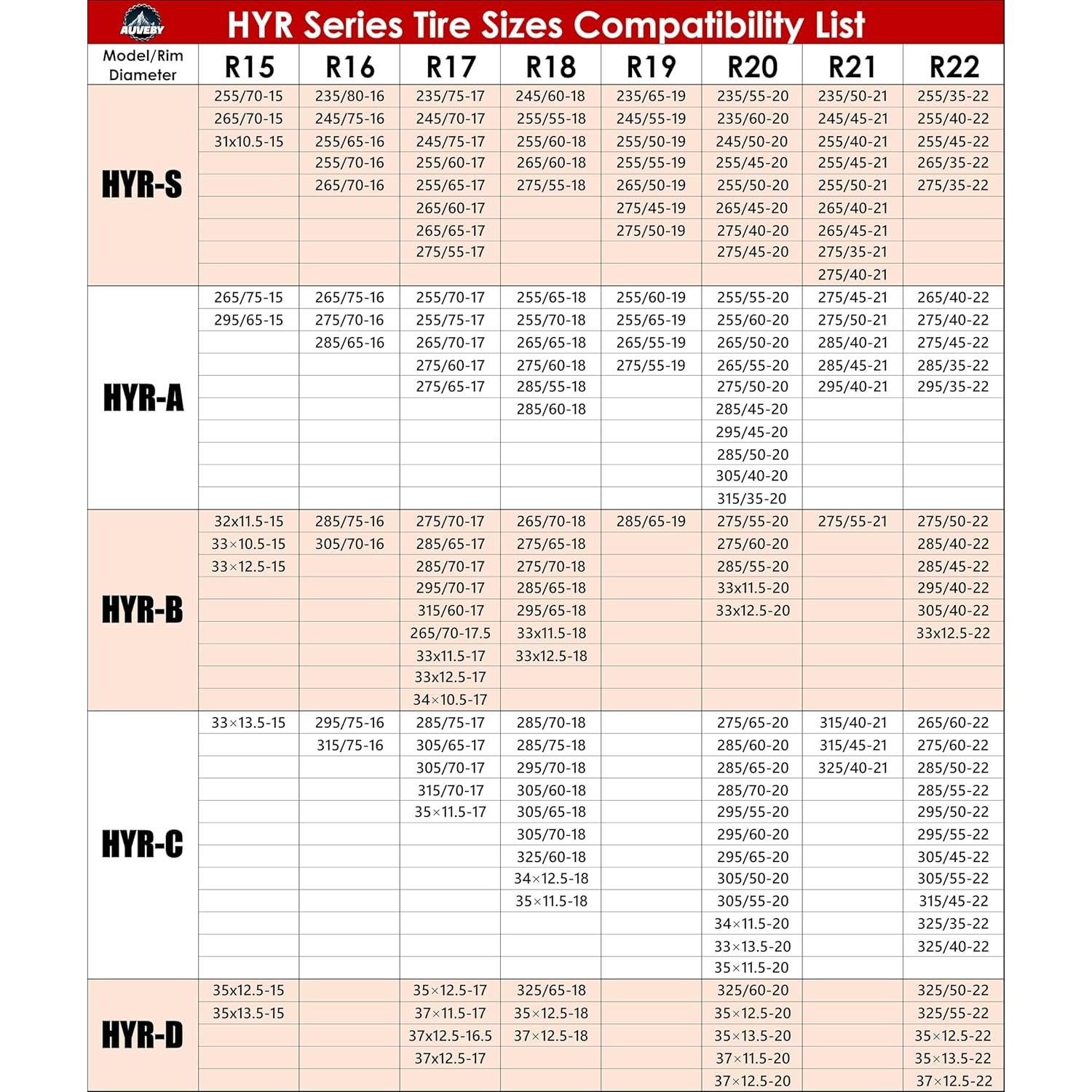 Cadenas de Nieve AUVEBY HYR-S para SUV y Camionetas - Juego de 2