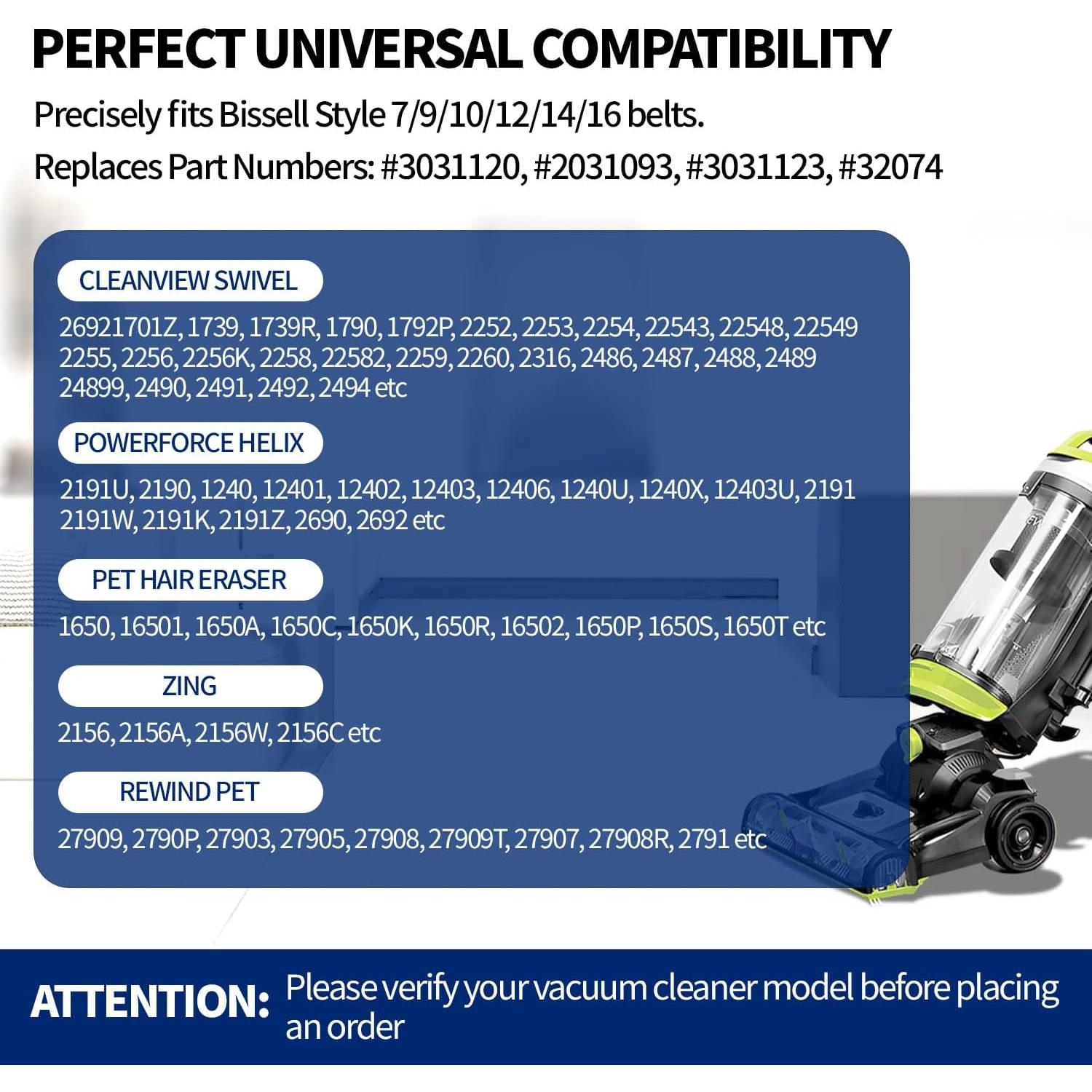 Cinturón de Reemplazo Bissell 3031120 para Aspiradora - 2 Piezas
