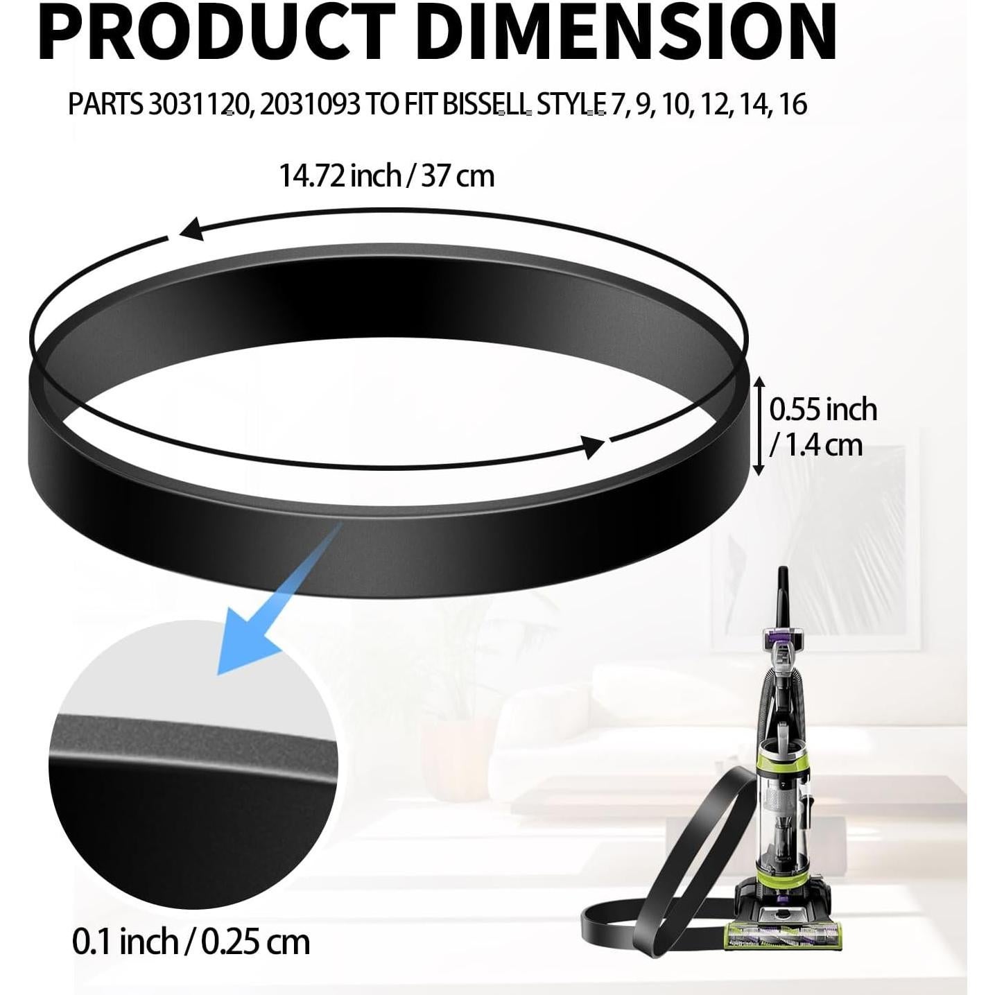 Cinturón de Reemplazo Bissell 3031120 para Aspiradora - 2 Piezas