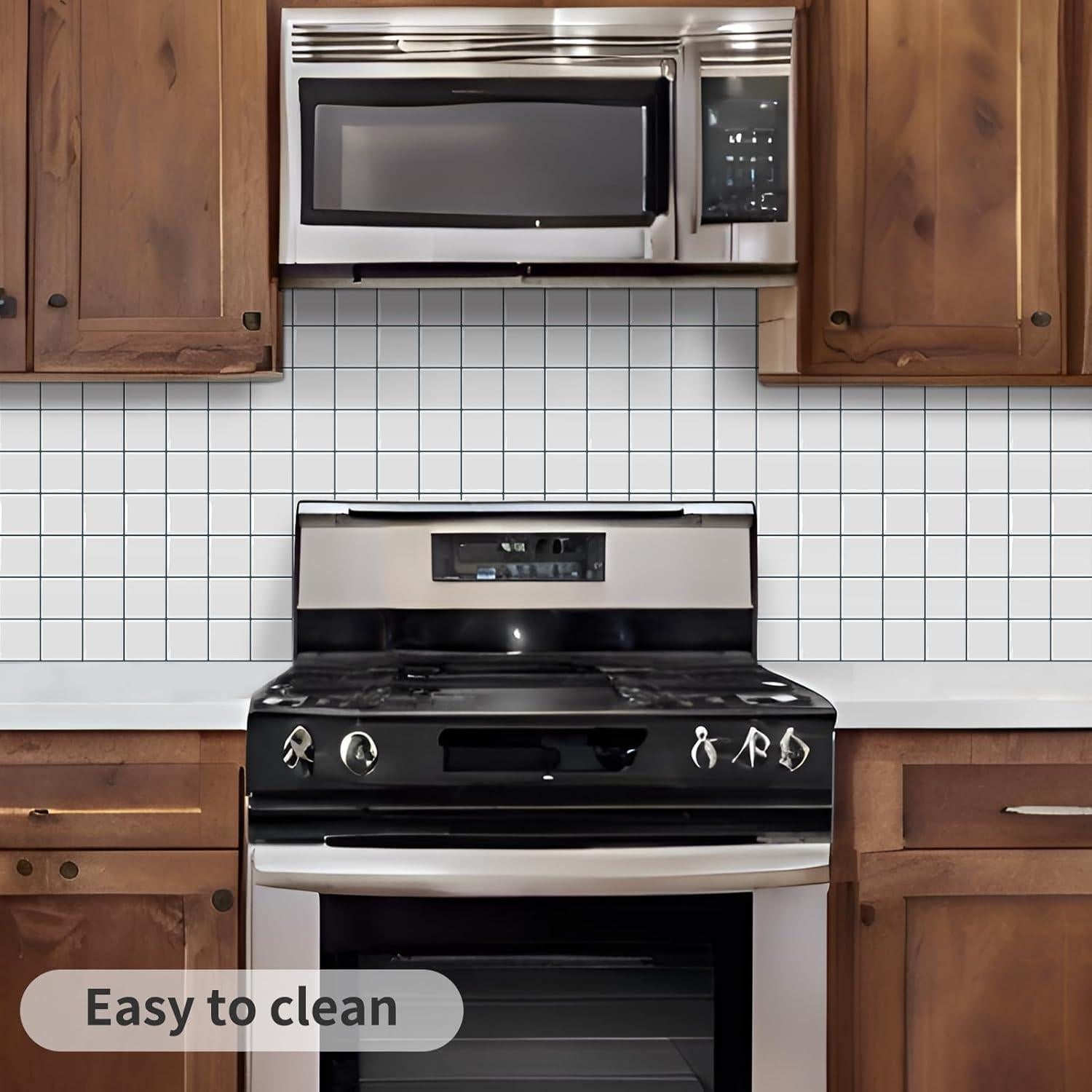 Azulejos autoadhesivos cuadrados DEWOO 30.48x30.48 cm blancos