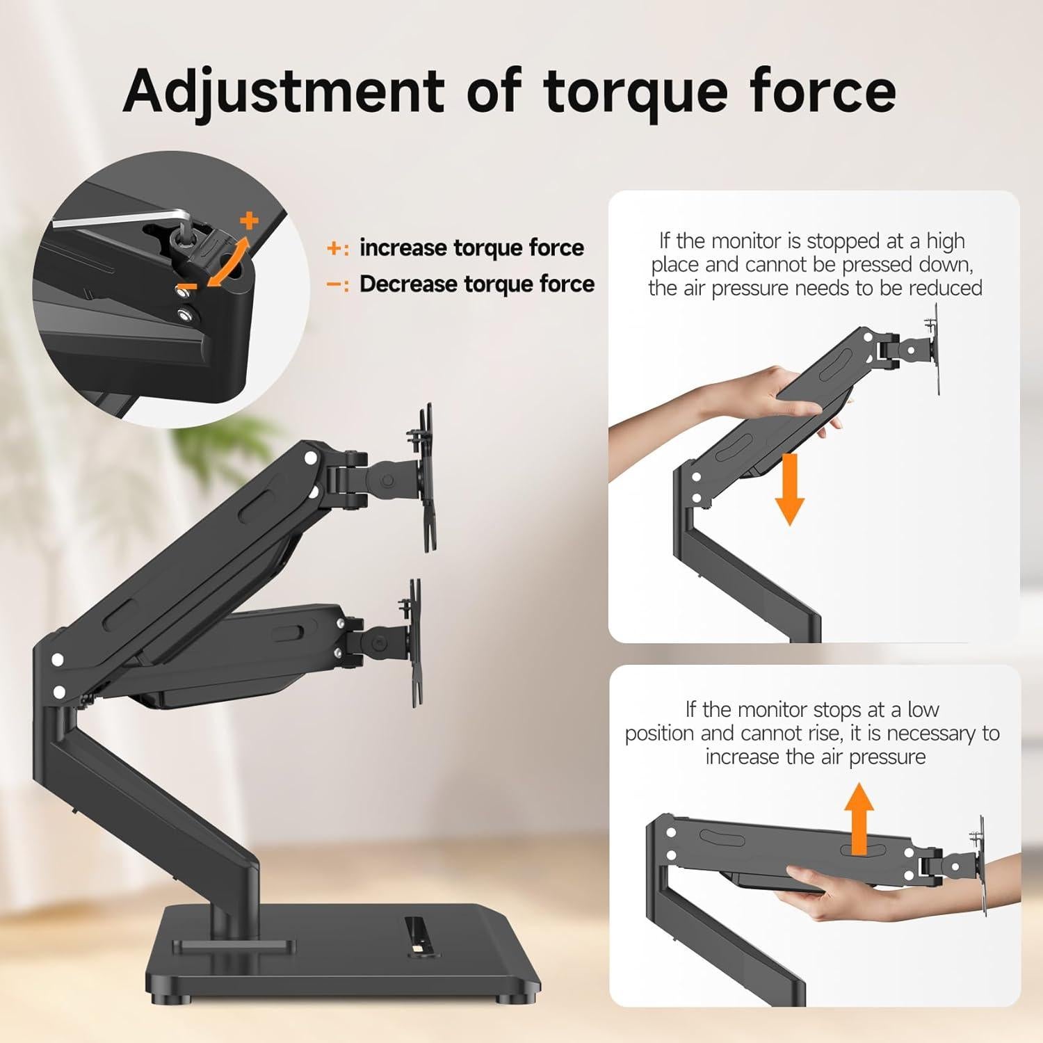 Soporte Doble para Monitor Pholiten Ajustable 17-32" Negro