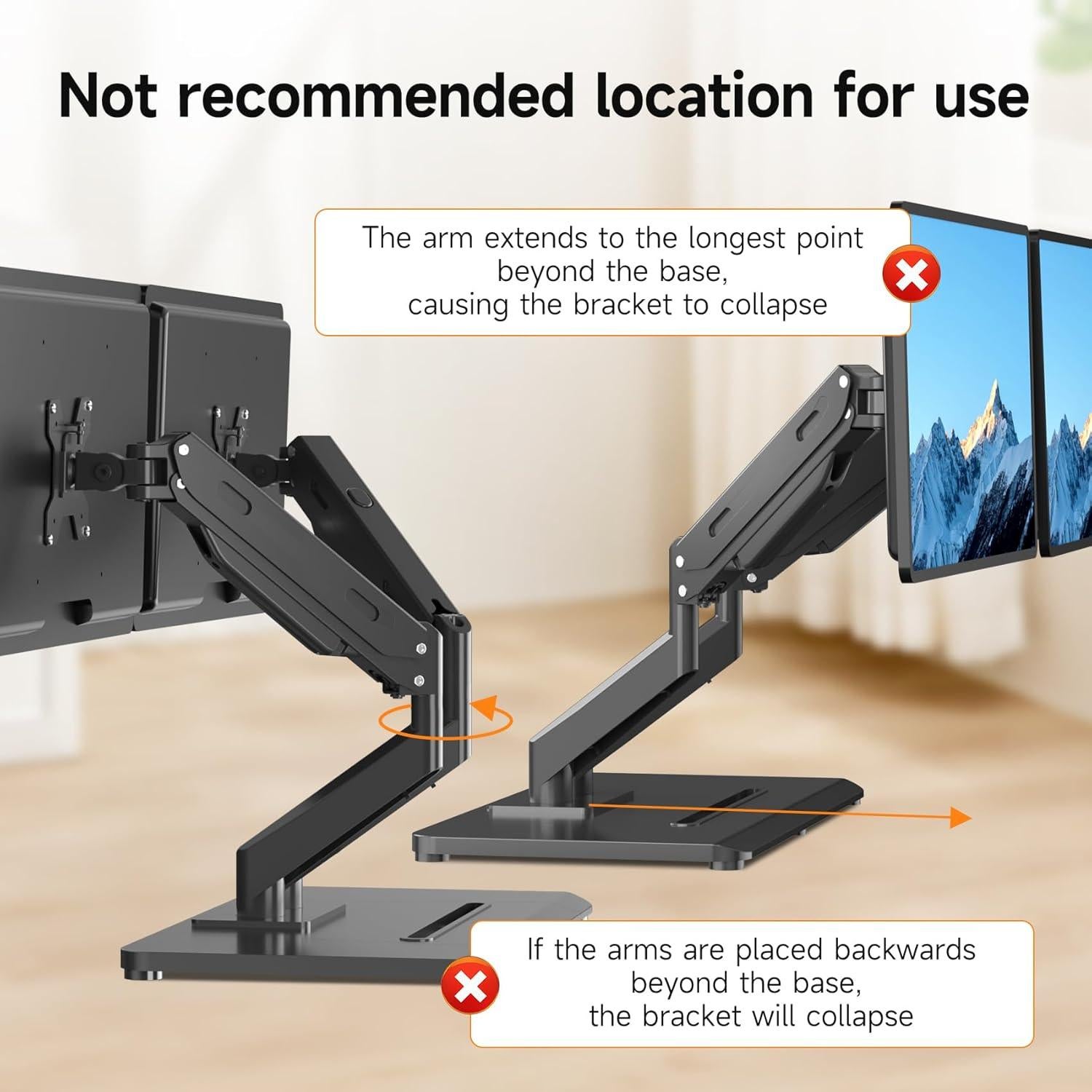 Soporte Doble para Monitor Pholiten Ajustable 17-32" Negro