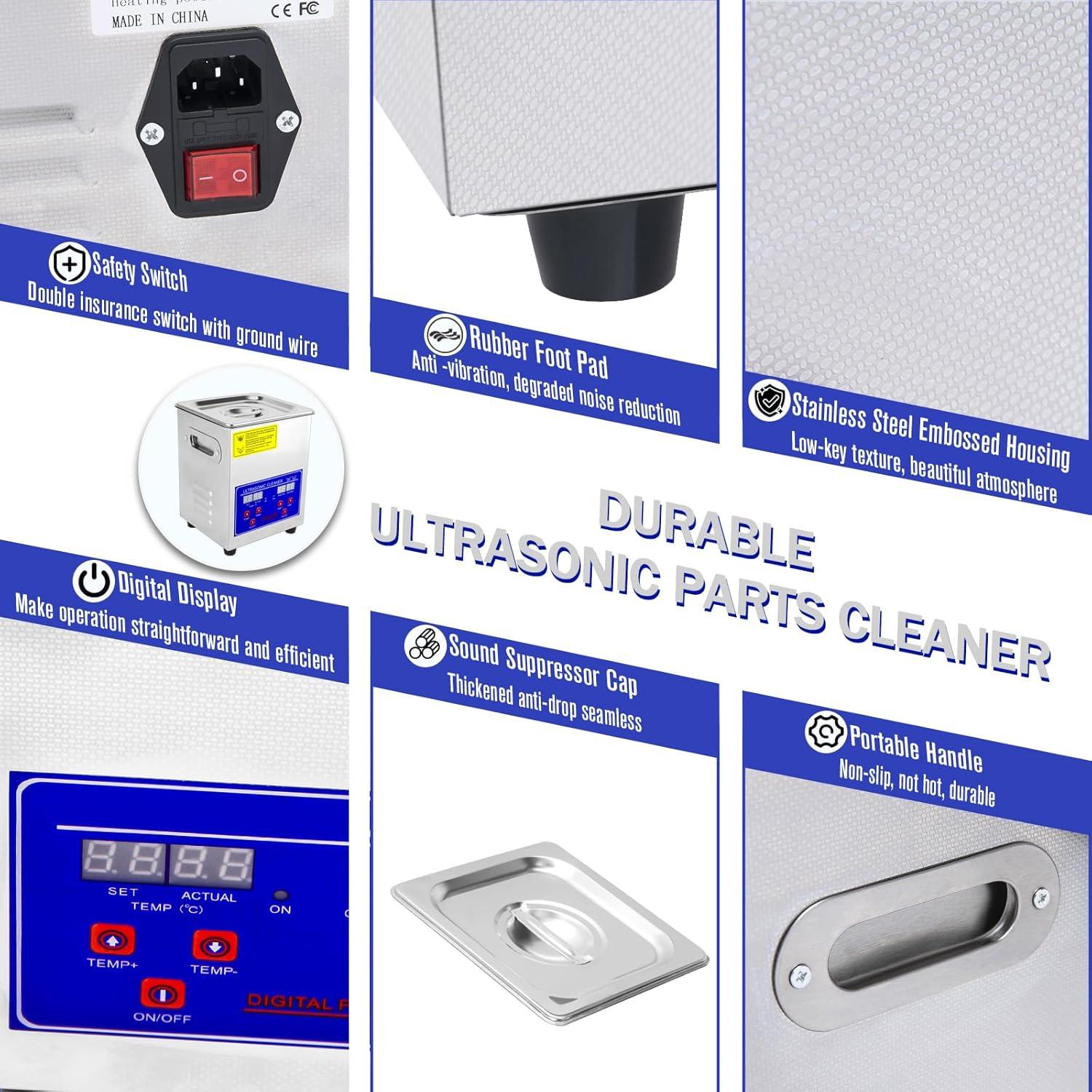 Limpiadora Ultrasónica de Piezas 2L VECKYJL con Calentador