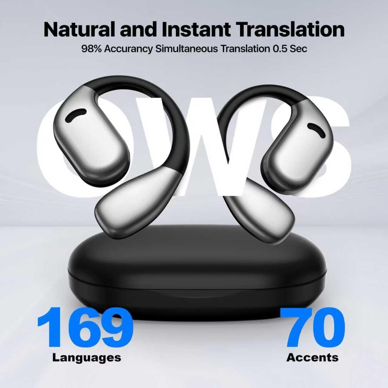 Auriculares Traductores AI OWS 3 en 1 Negro 144 Idiomas