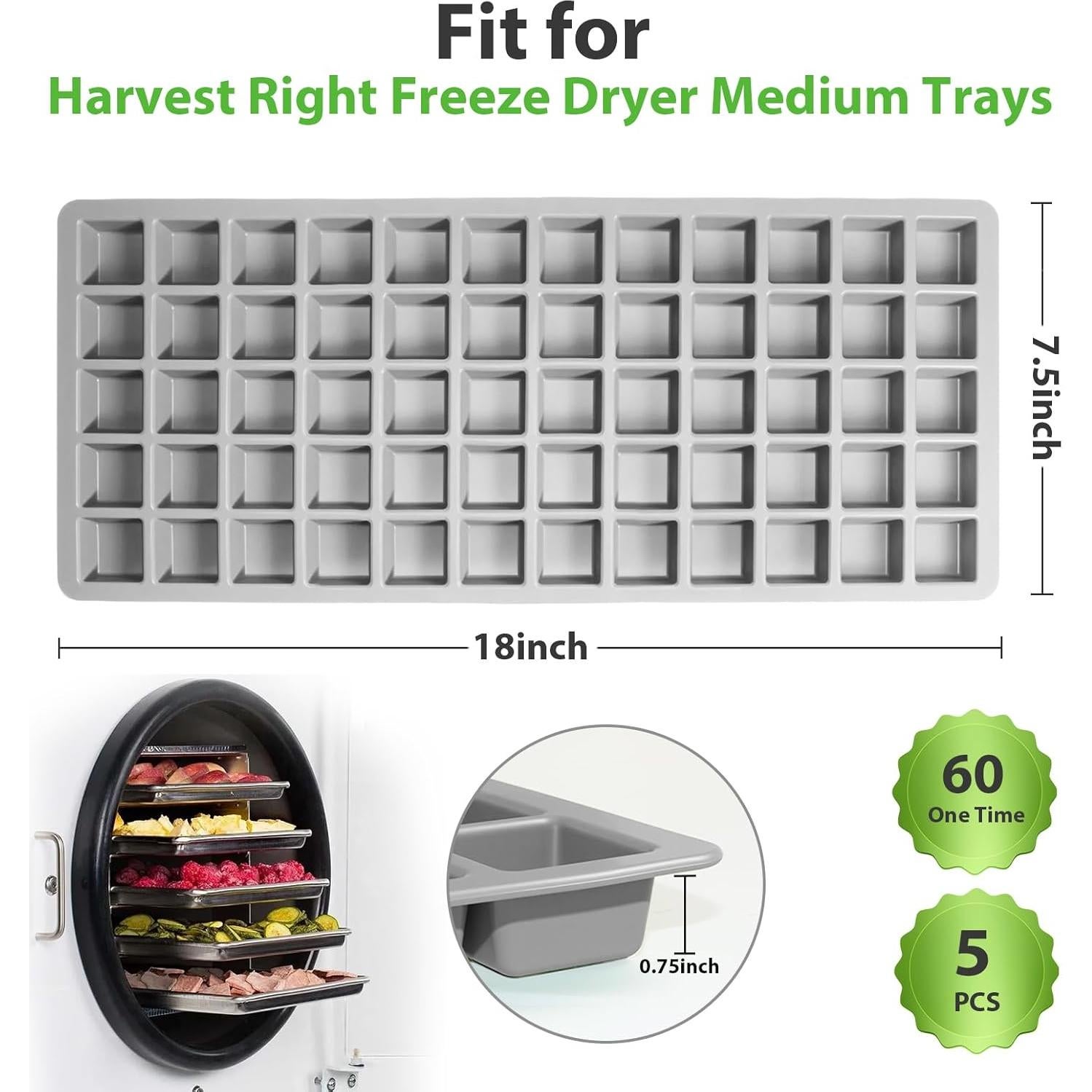 5 Moldes de Silicona Antiadherentes Superlong para Alimentos