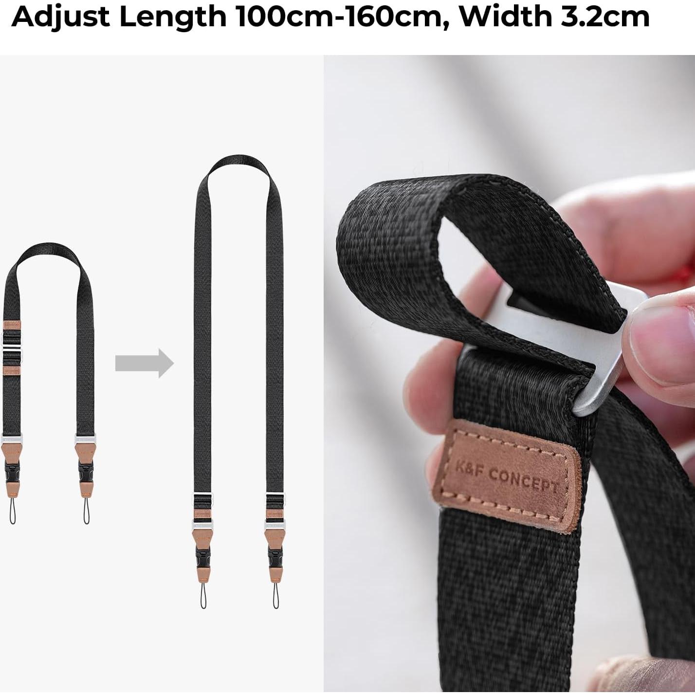 Correa de Cuello K&F Concept 32mm Ajustable para Cámara DSLR