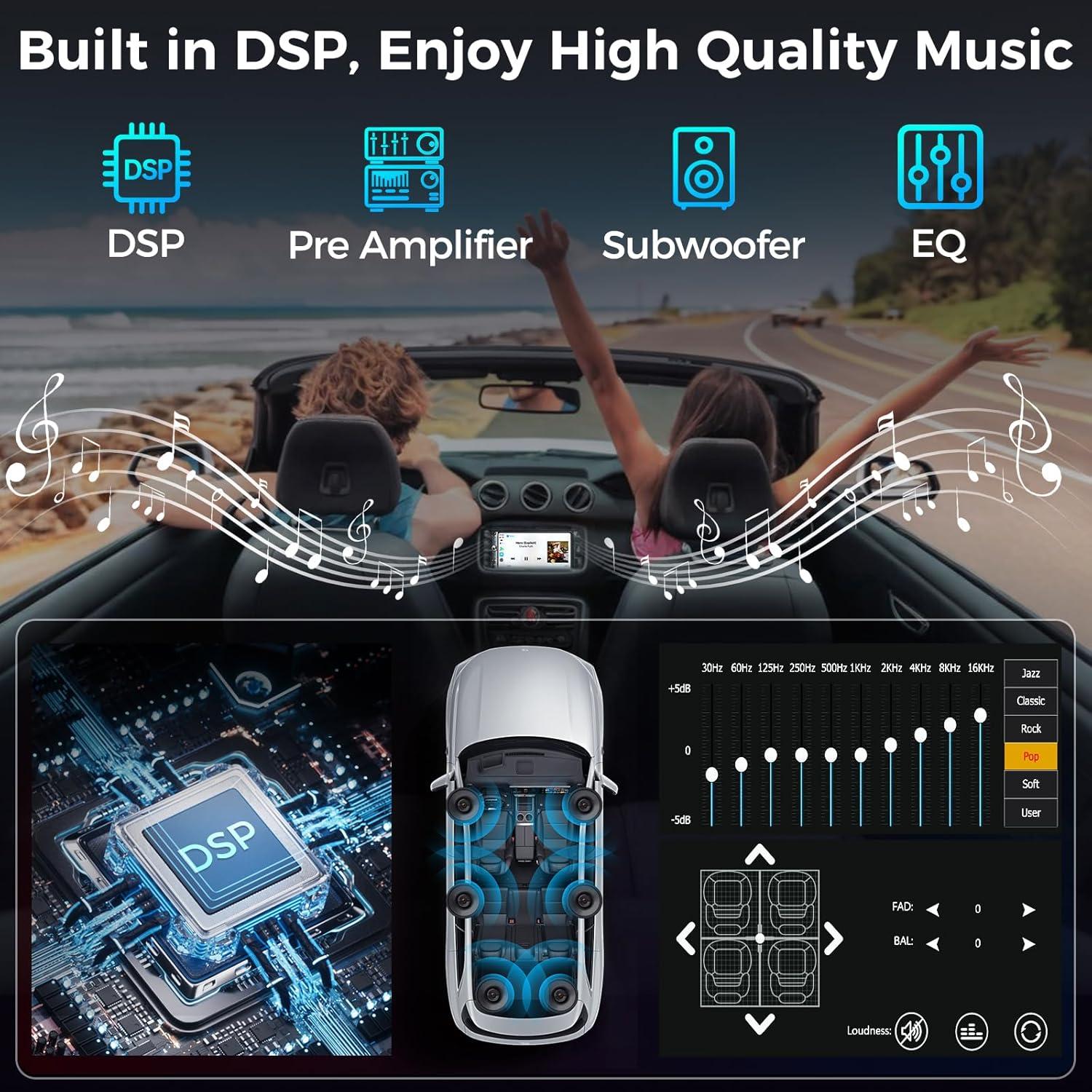 Estéreo de coche Kissound KS9702 Doble Din 7" Bluetooth Carplay