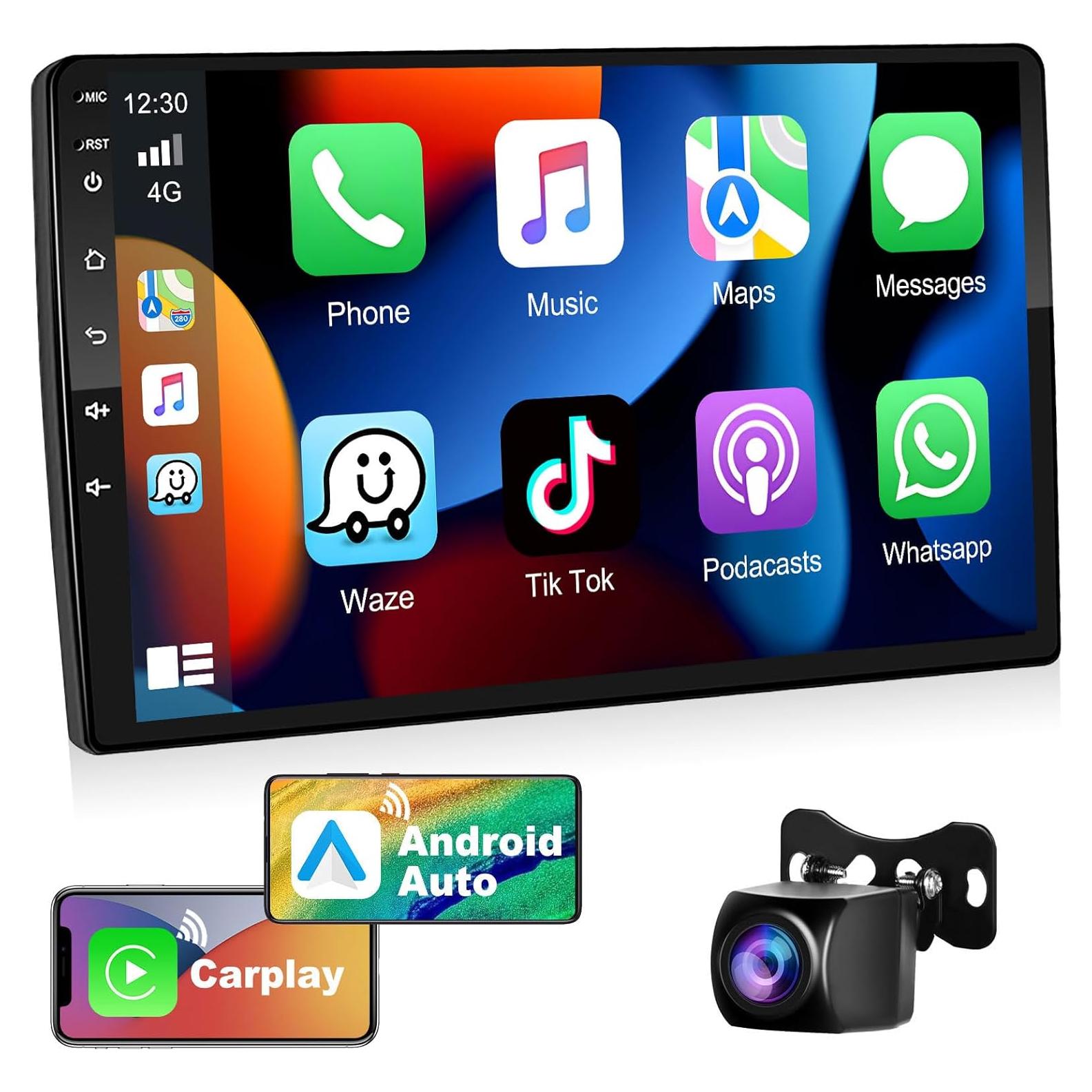 Estéreo de Coche Podofo 10.1" Android 2GB+32GB Carplay Auto