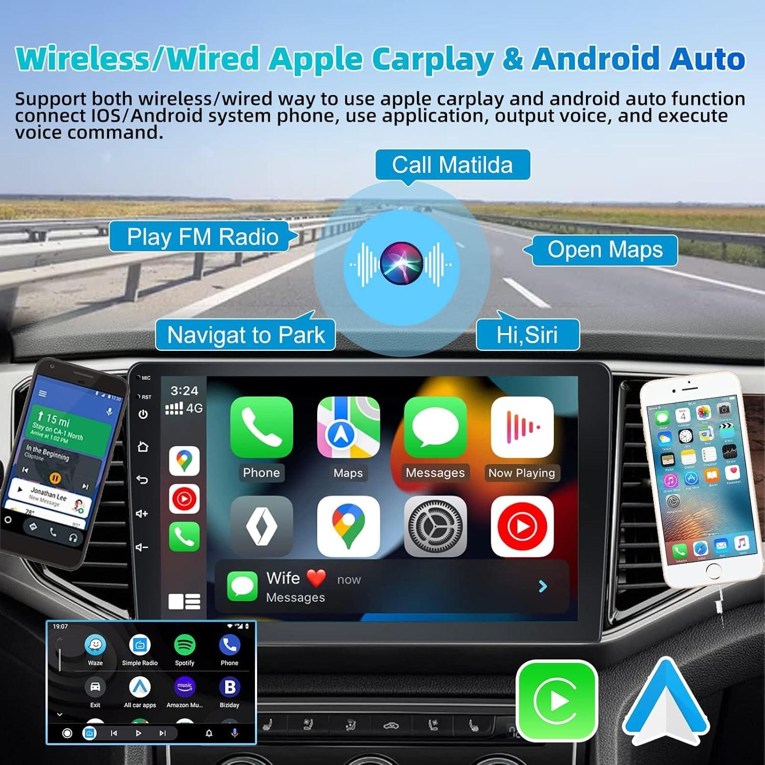 Estéreo de Coche Podofo 10.1" Android 2GB+32GB Carplay Auto