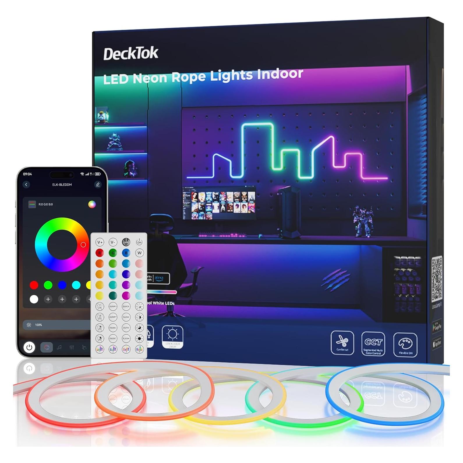 Luces de Cuerda LED RGB 5M DeckTok - Control Remoto y App