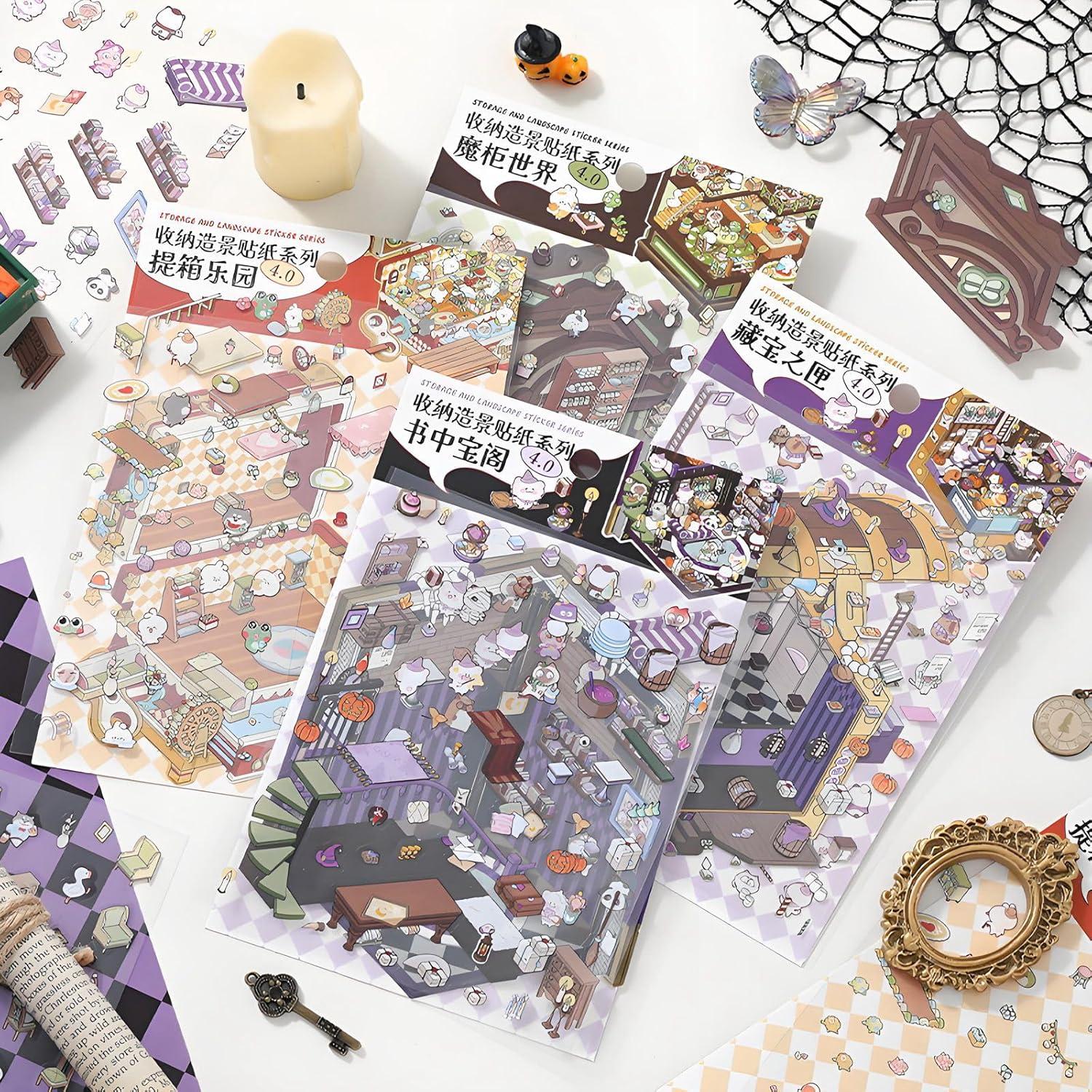 Conjunto de Stickers 3D DIY Funntech - 4 Temas para Decorar