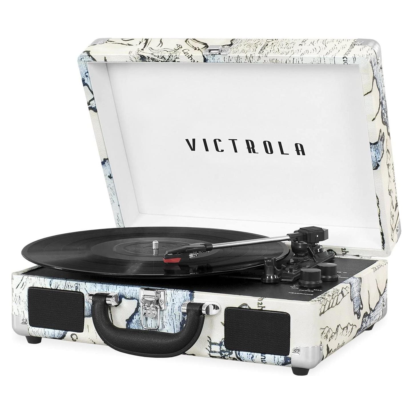 Tocadiscos portátil Victrola VSC-550BT-P4 3 velocidades Mapa Retro