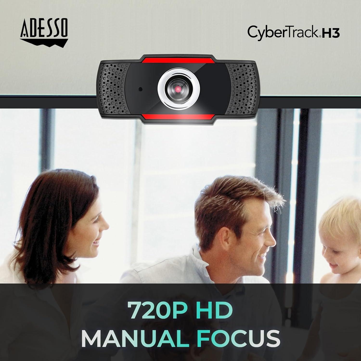 Webcam Adesso CyberTrack H3 720p USB con Micrófono Integrado