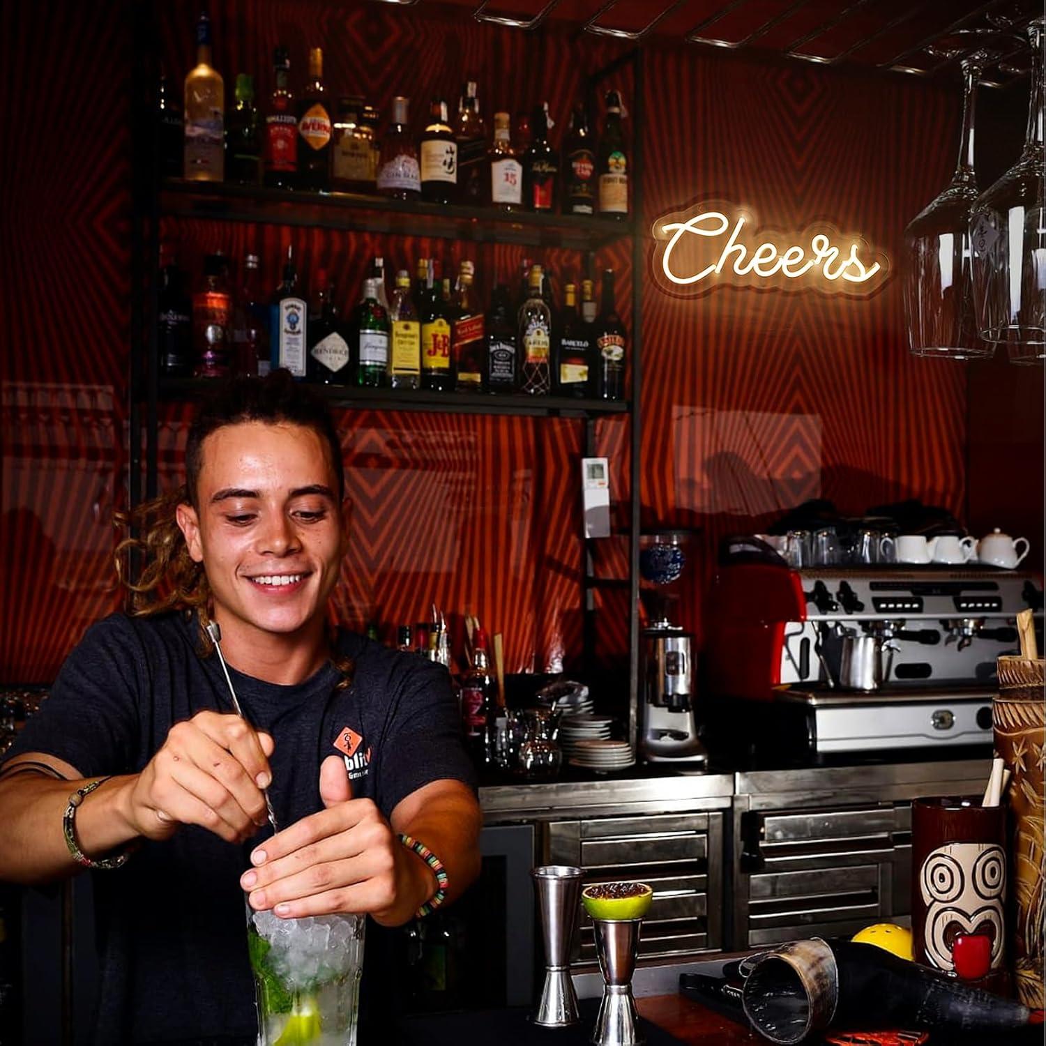 Letrero de Neón LED KANAYA Cheers Blanco Cálido 35 cm USB