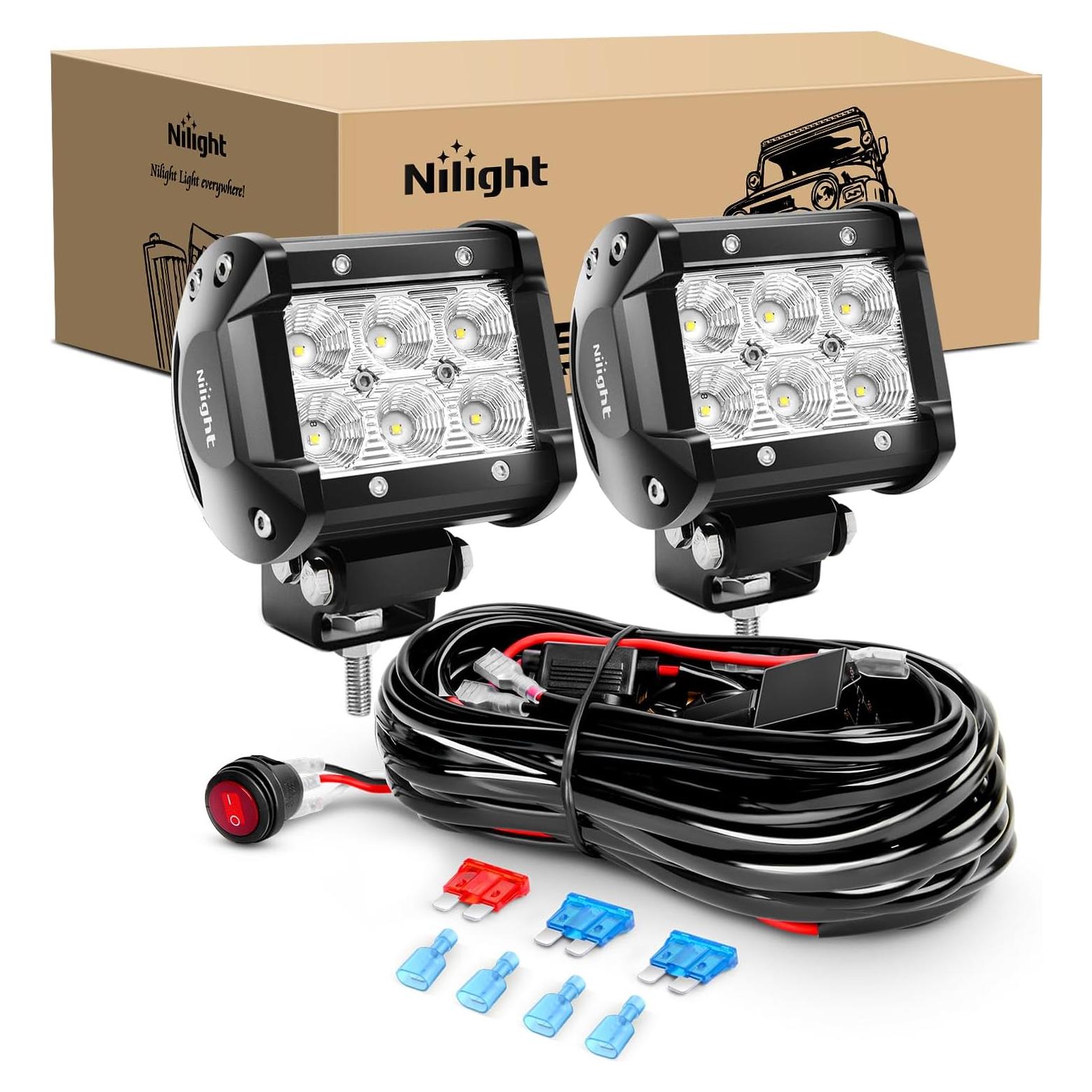 Luces LED de Niebla Inundadas Nilight ZH010 18W 2 Piezas