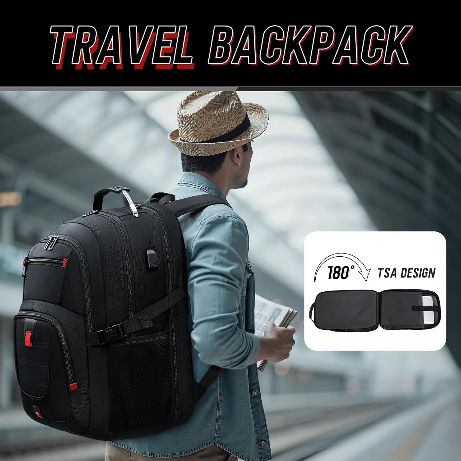 Mochila de Viaje Z-MGKISS 50L para Laptop Negra Aprobada TSA